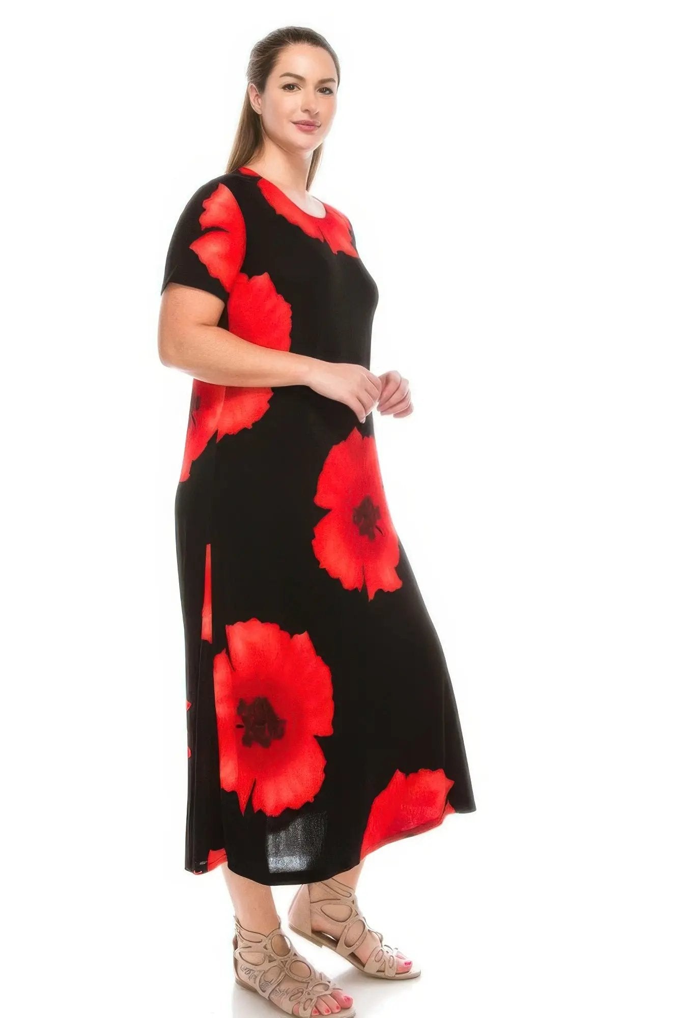 Plus Size Bns Print Long Dress - DressAffection