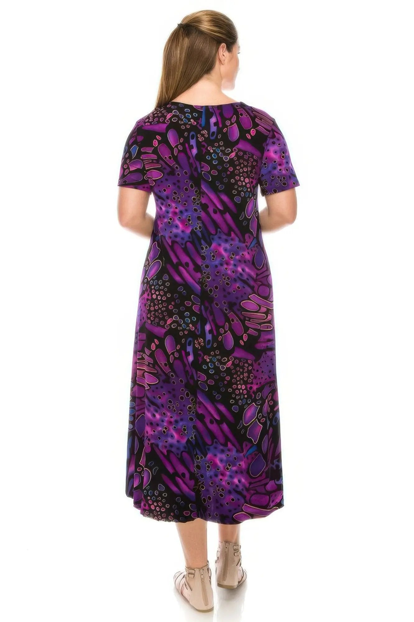 Plus Size Bns Print Long Dress - DressAffection