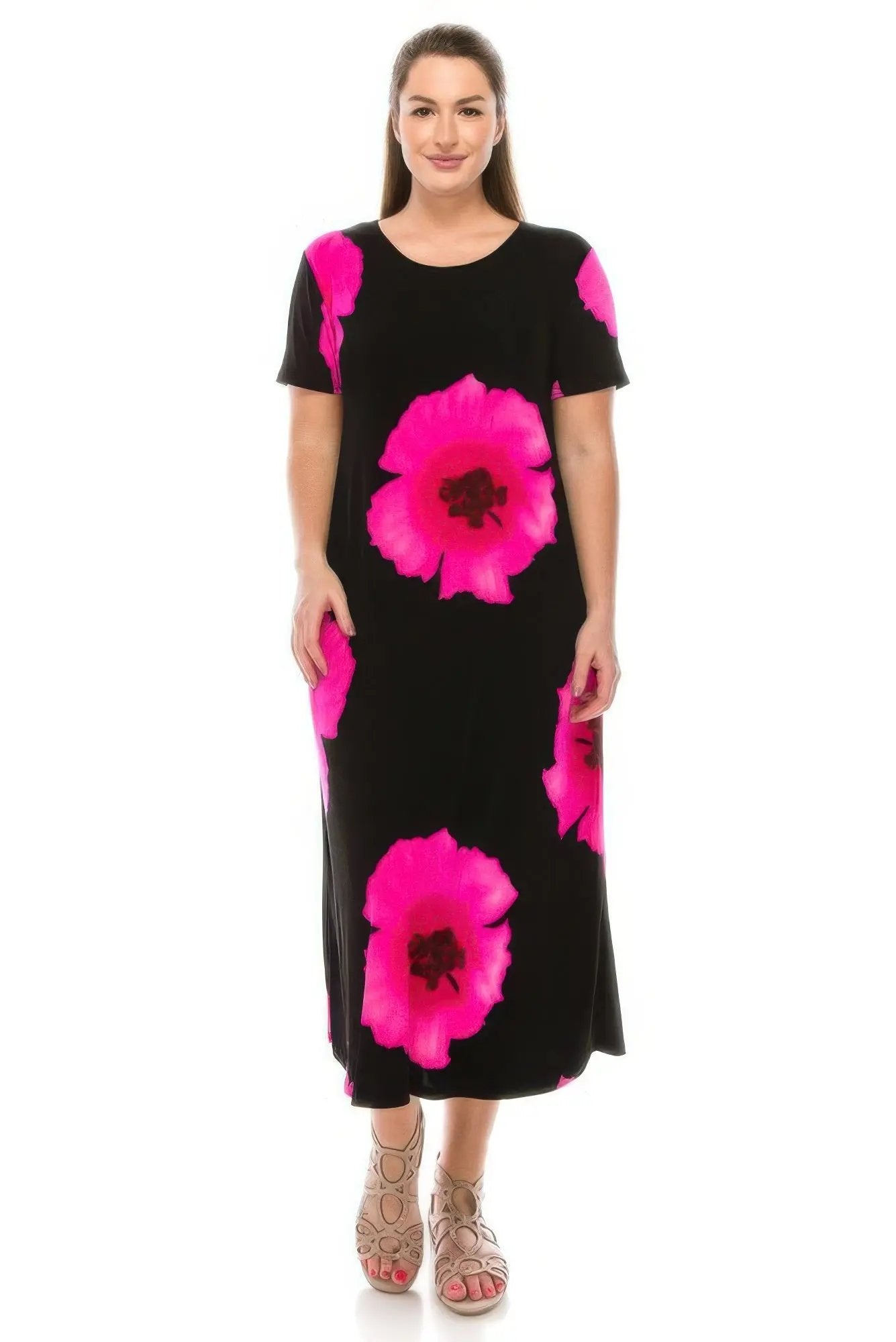 Plus Size Bns Print Long Dress - DressAffection