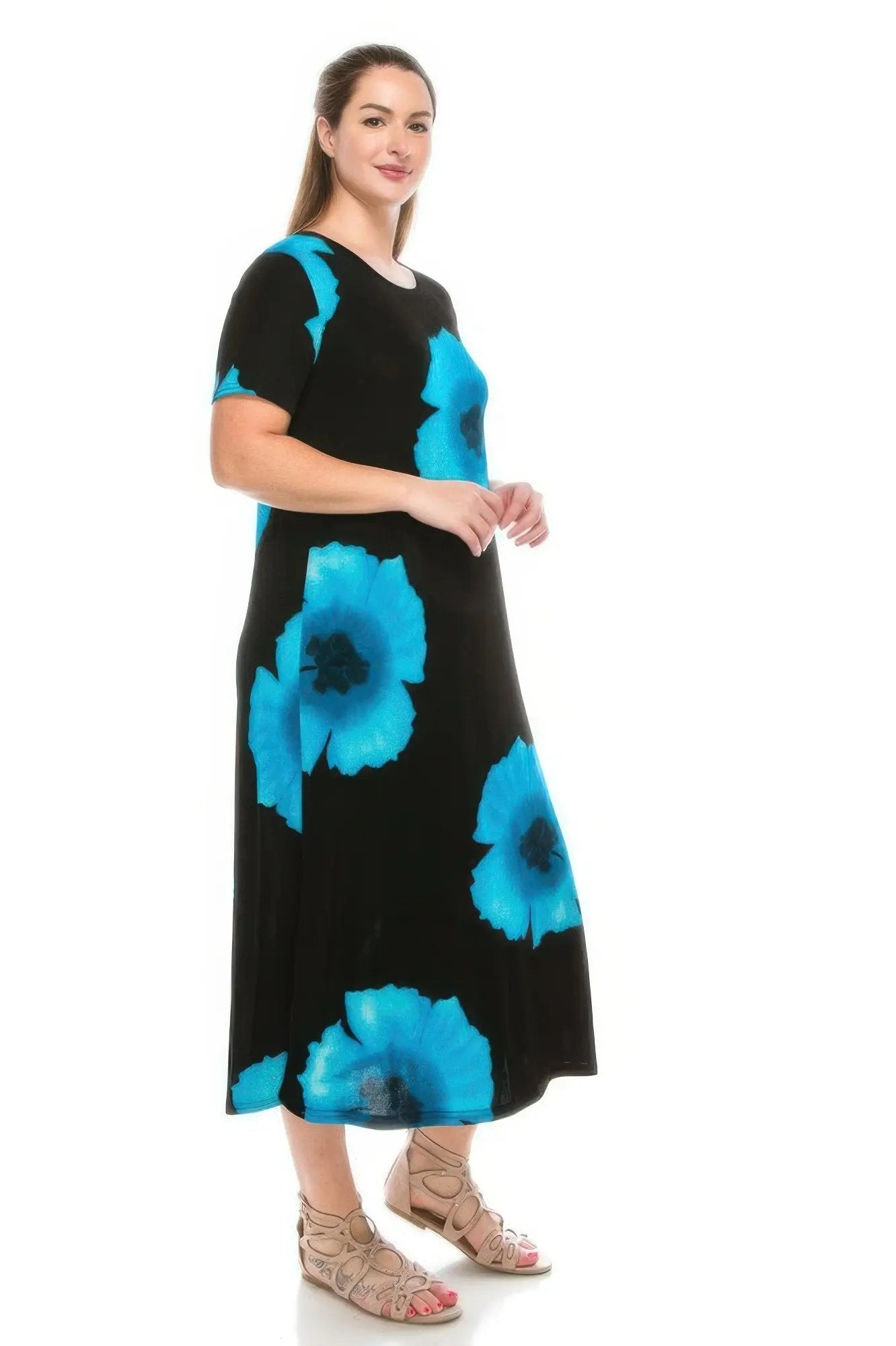 Plus Size Bns Print Long Dress - DressAffection