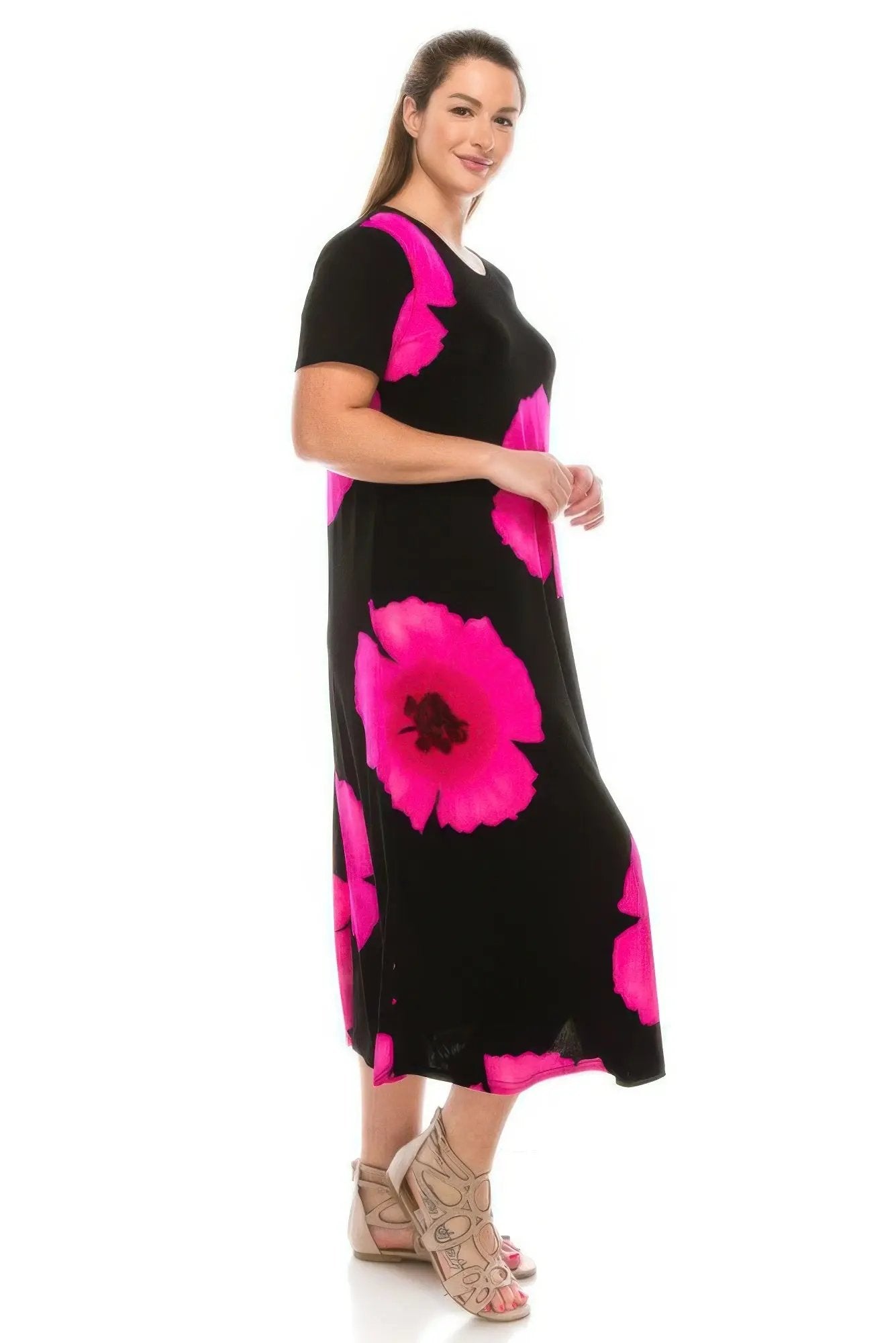 Plus Size Bns Print Long Dress - DressAffection