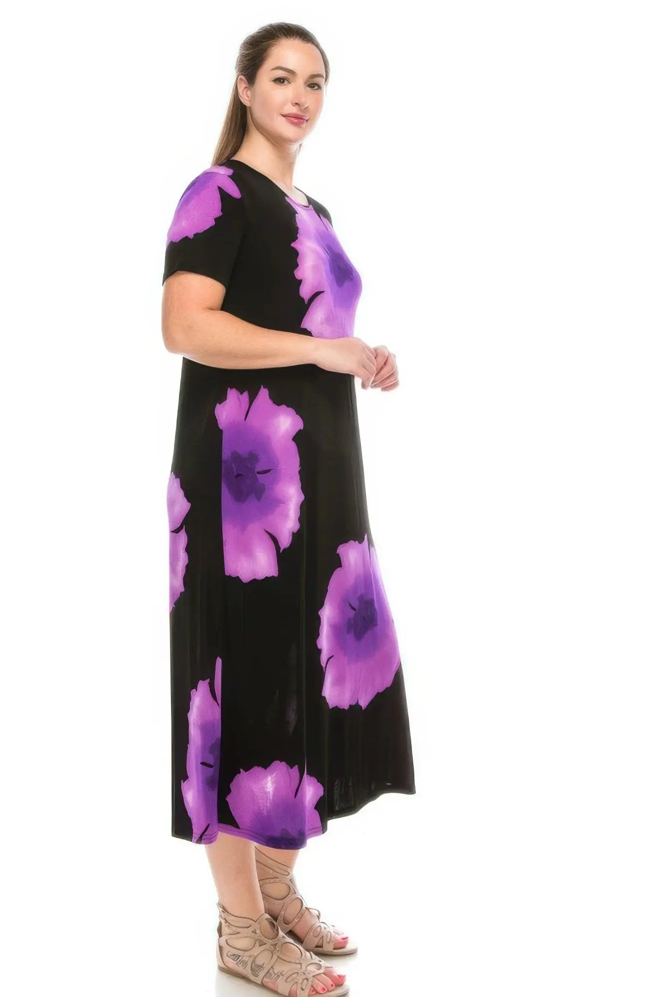 Plus Size Bns Print Long Dress - DressAffection