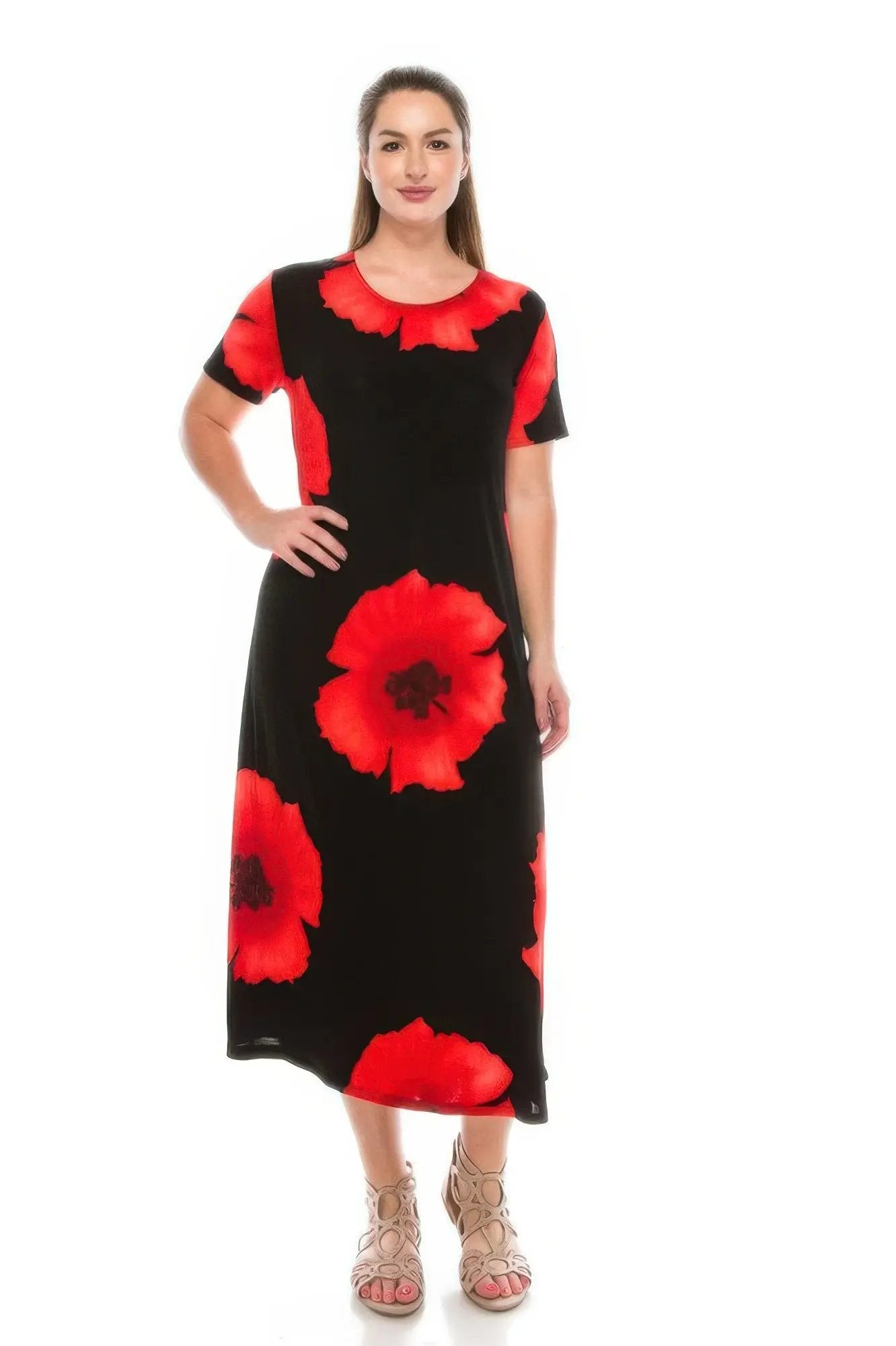 Plus Size Bns Print Long Dress - DressAffection