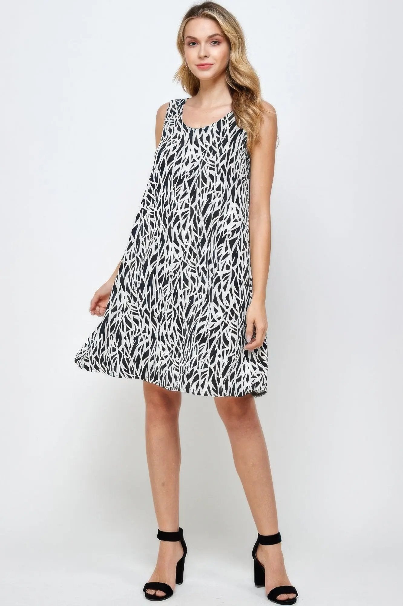 Plus Size Bns Print Missy Tank Dress - DressAffection