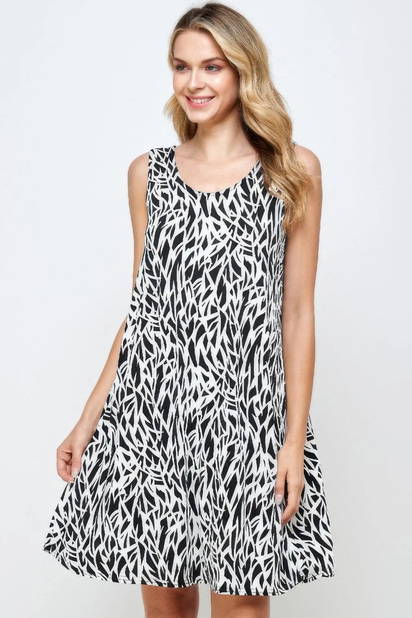 Plus Size Bns Print Missy Tank Dress - DressAffection
