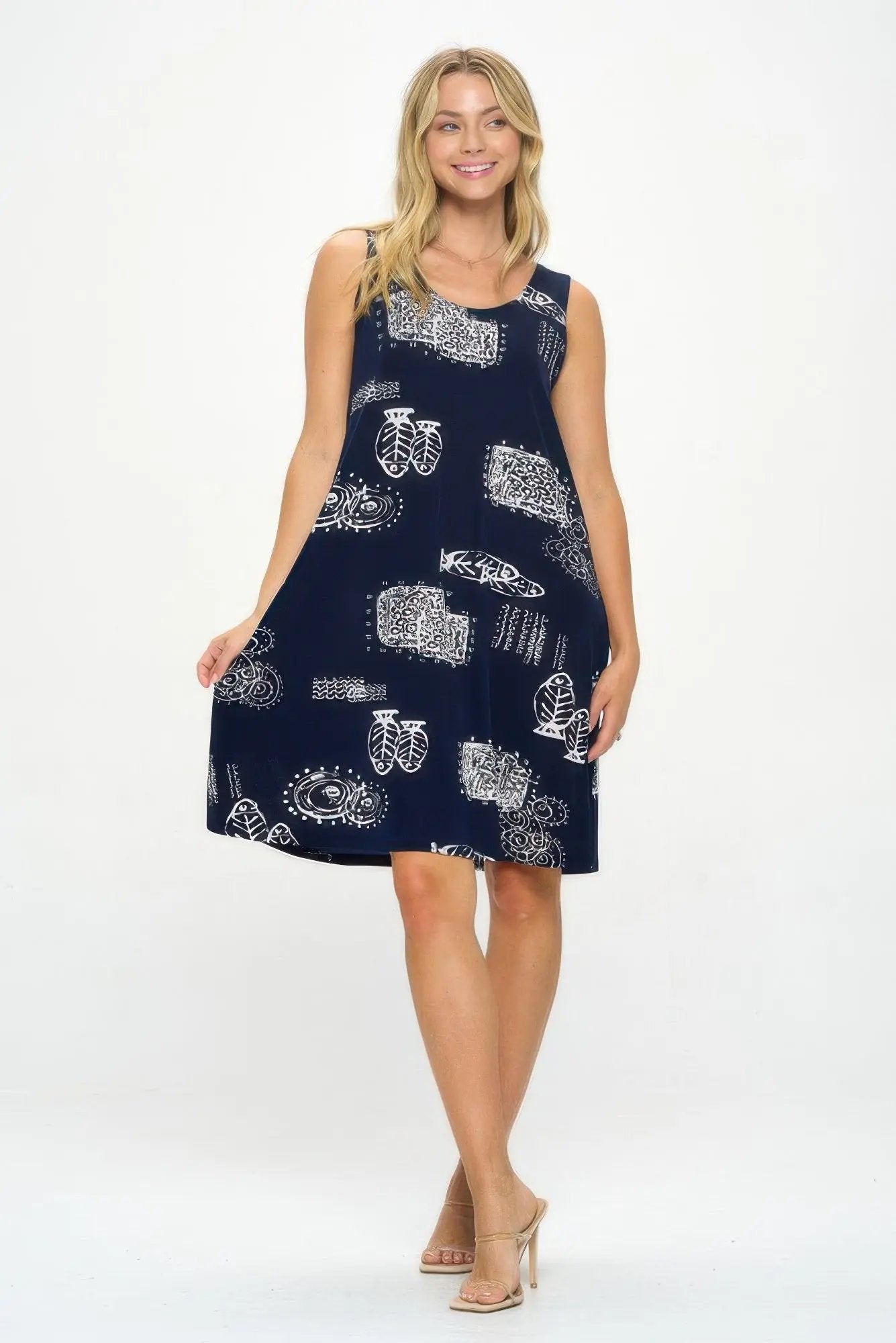 Plus Size Bns Print Missy Tank Dress - DressAffection