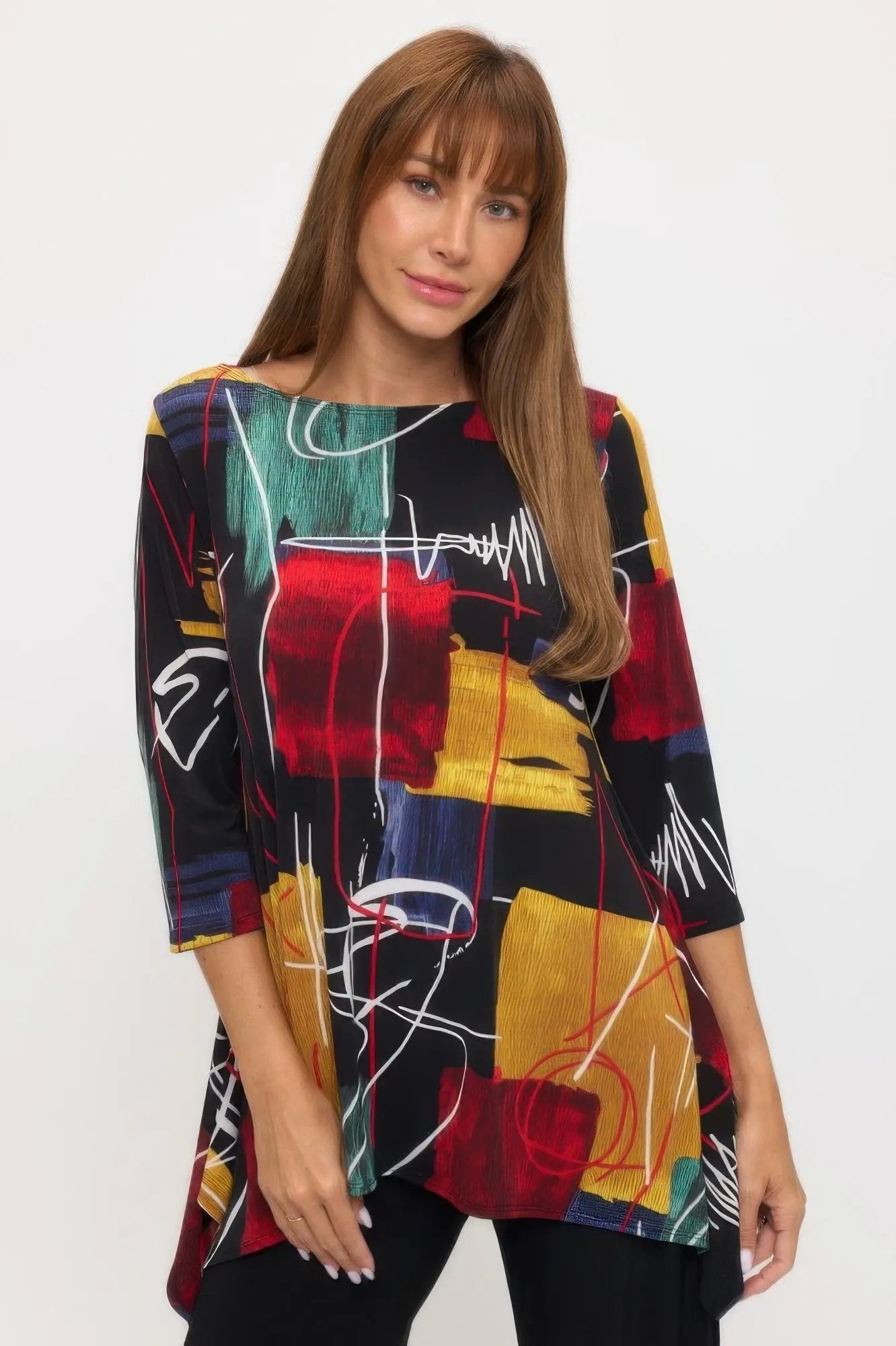 Plus Size Boat Neckline Tunic - DressAffection