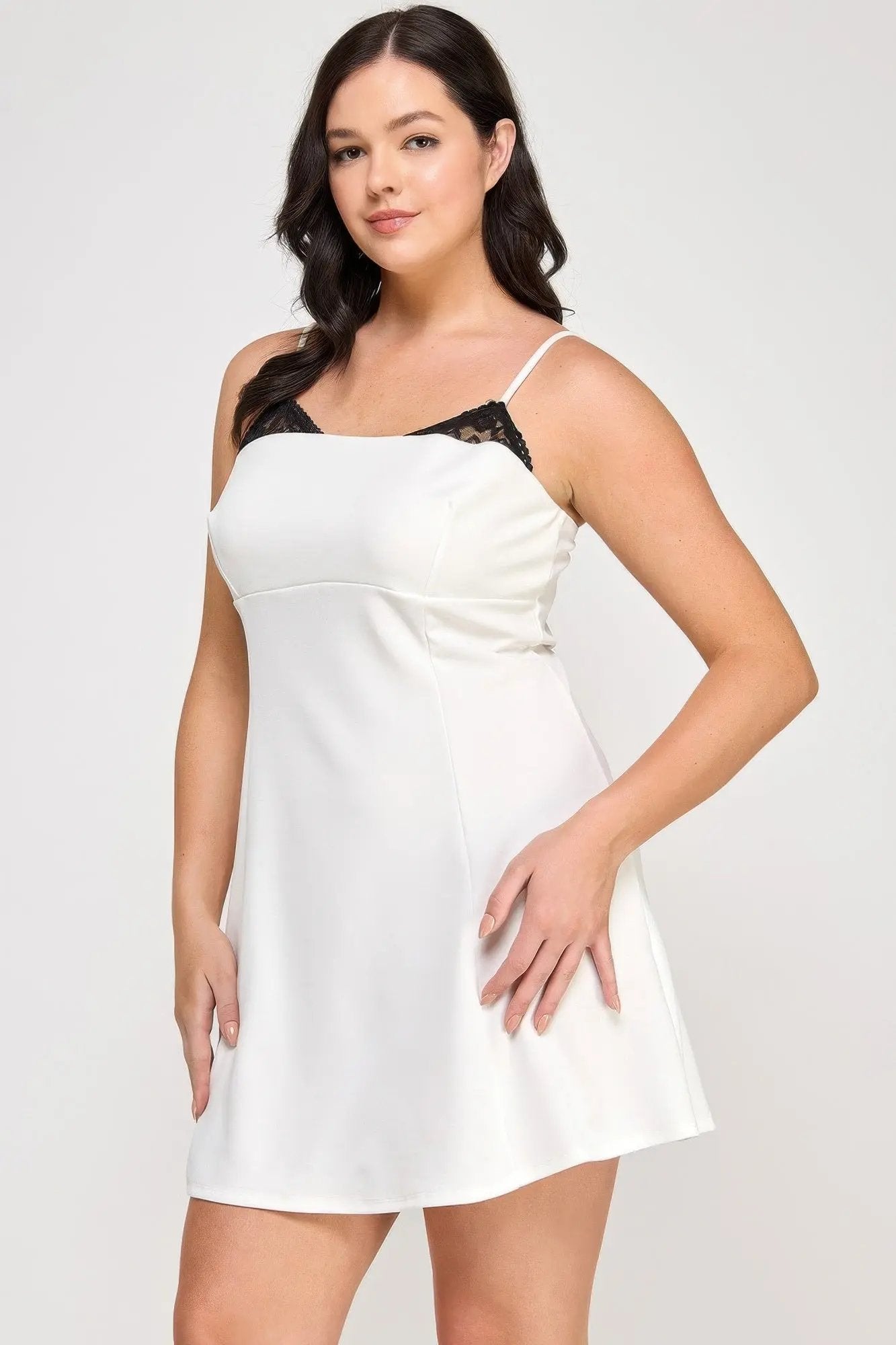 Plus Size Fit & Flare Scuba Crepe Dress - DressAffection