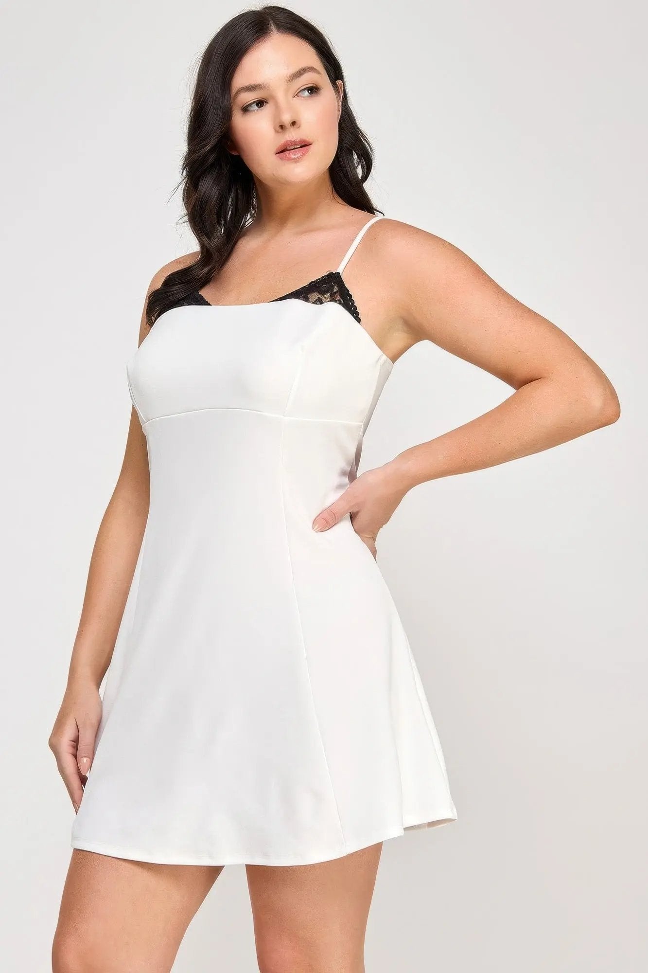 Plus Size Fit & Flare Scuba Crepe Dress - DressAffection