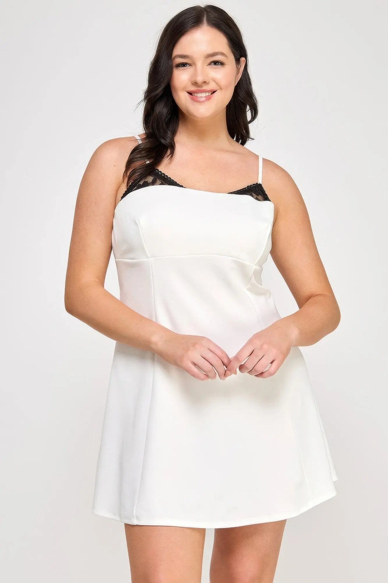 Plus Size Fit & Flare Scuba Crepe Dress - DressAffection