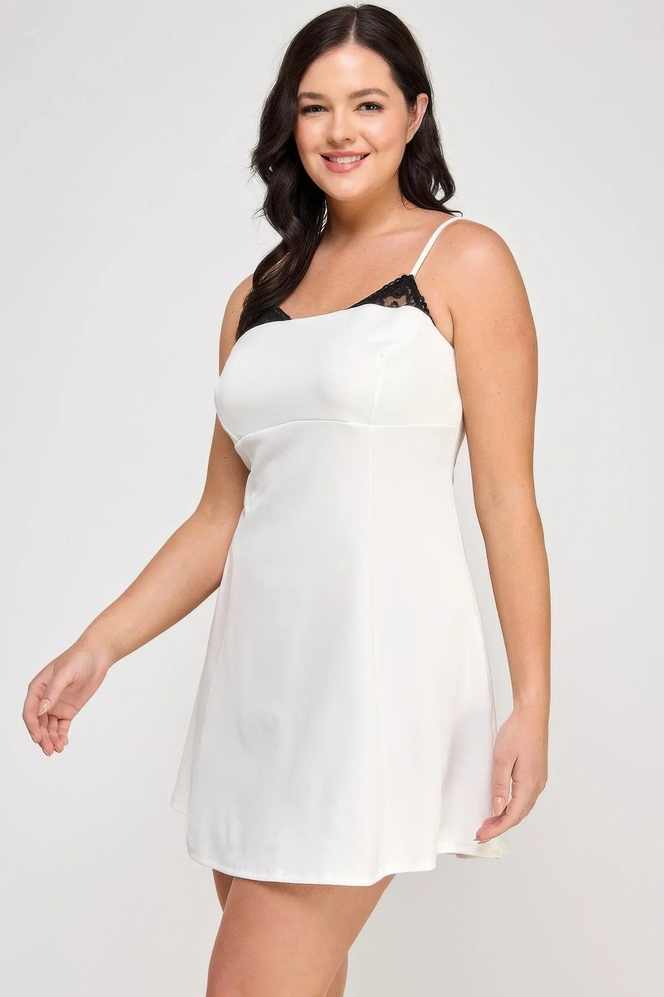 Plus Size Fit & Flare Scuba Crepe Dress - DressAffection