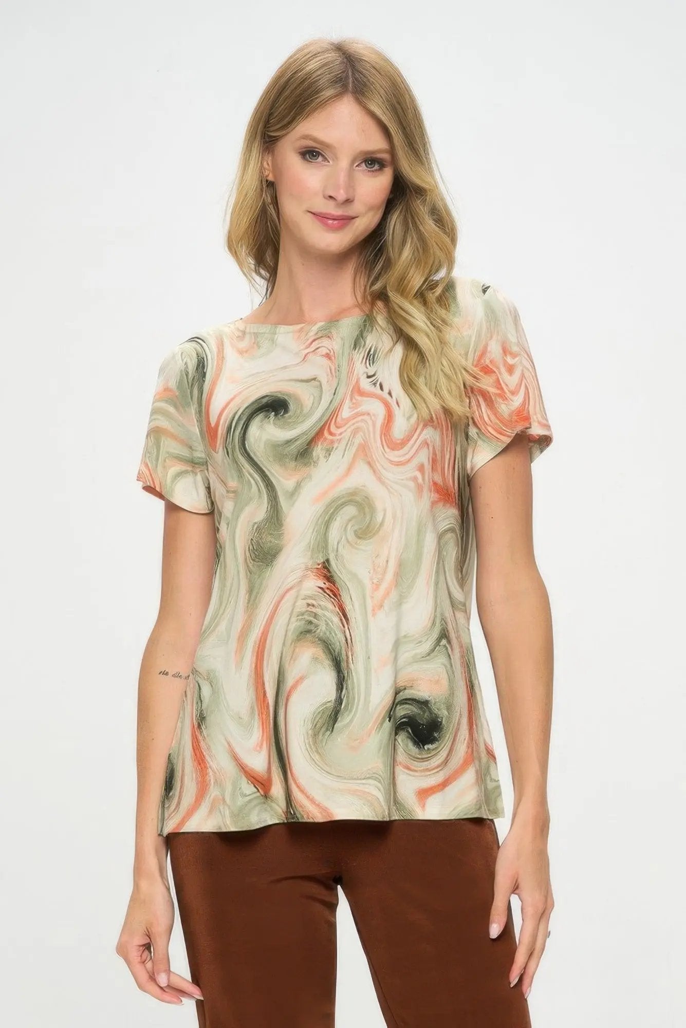 Plus Size Hit Boat Nk Short Sl Top - DressAffection