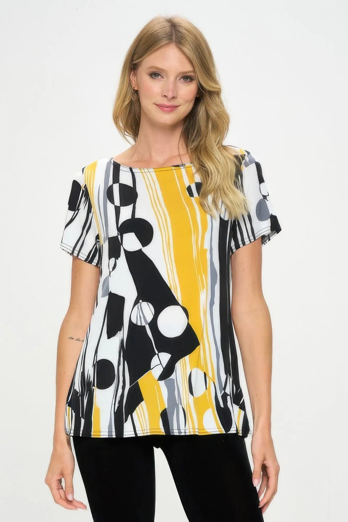 Plus Size Hit Boat Nk Short Sl Top - DressAffection