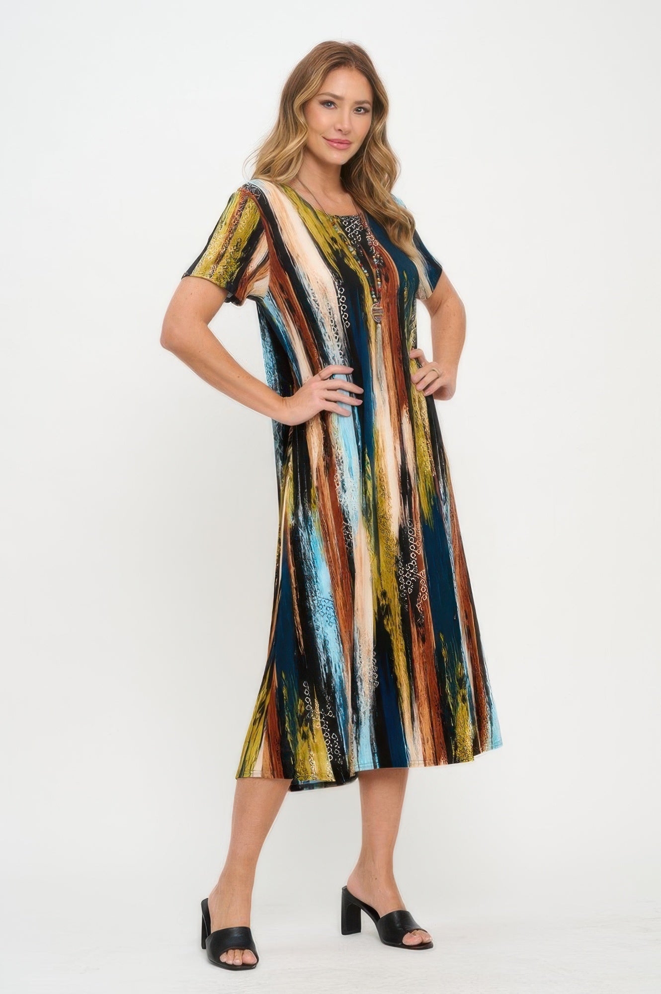 Plus Size Print Bns Long Dress - DressAffection
