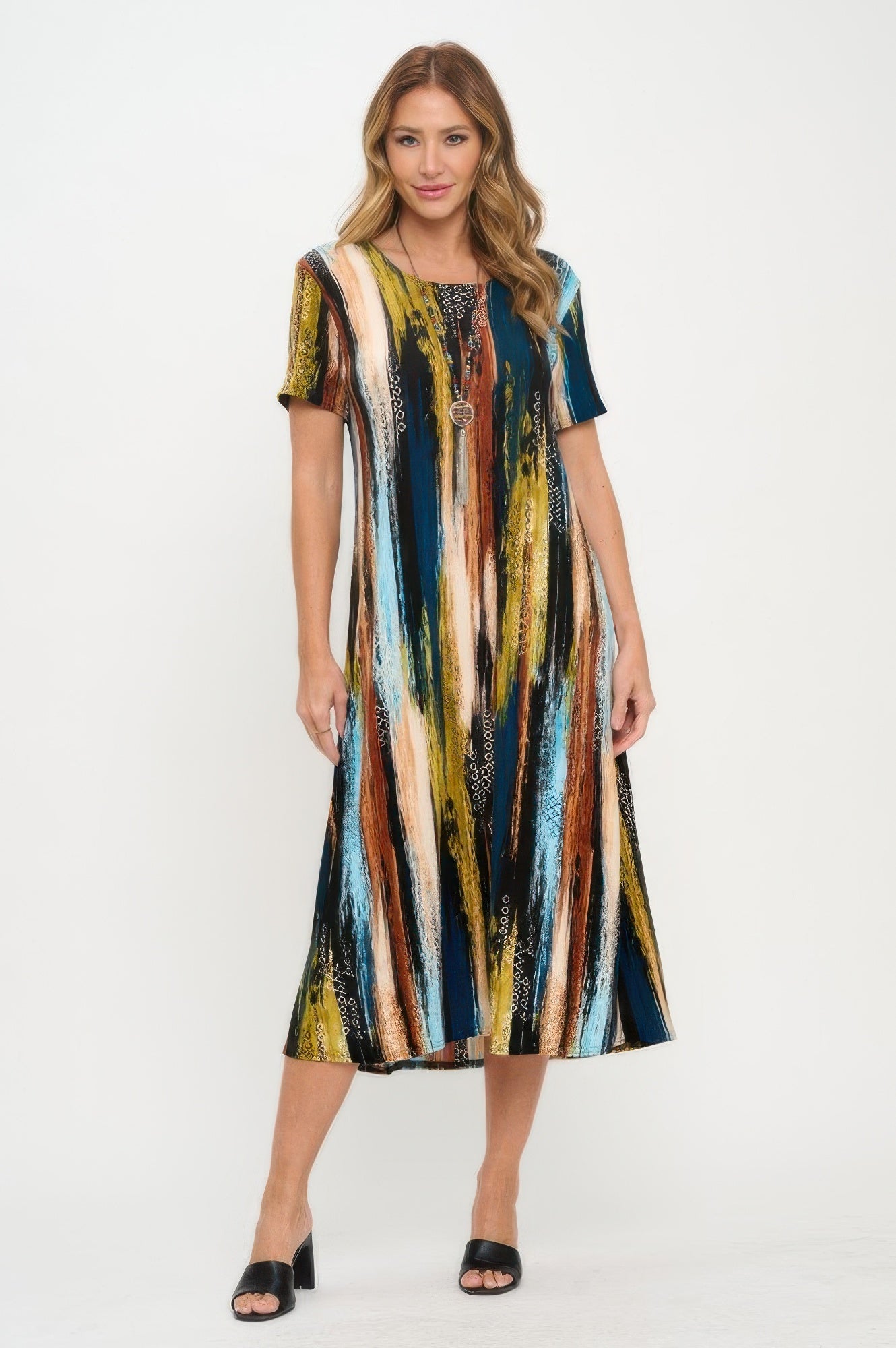 Plus Size Print Bns Long Dress - DressAffection