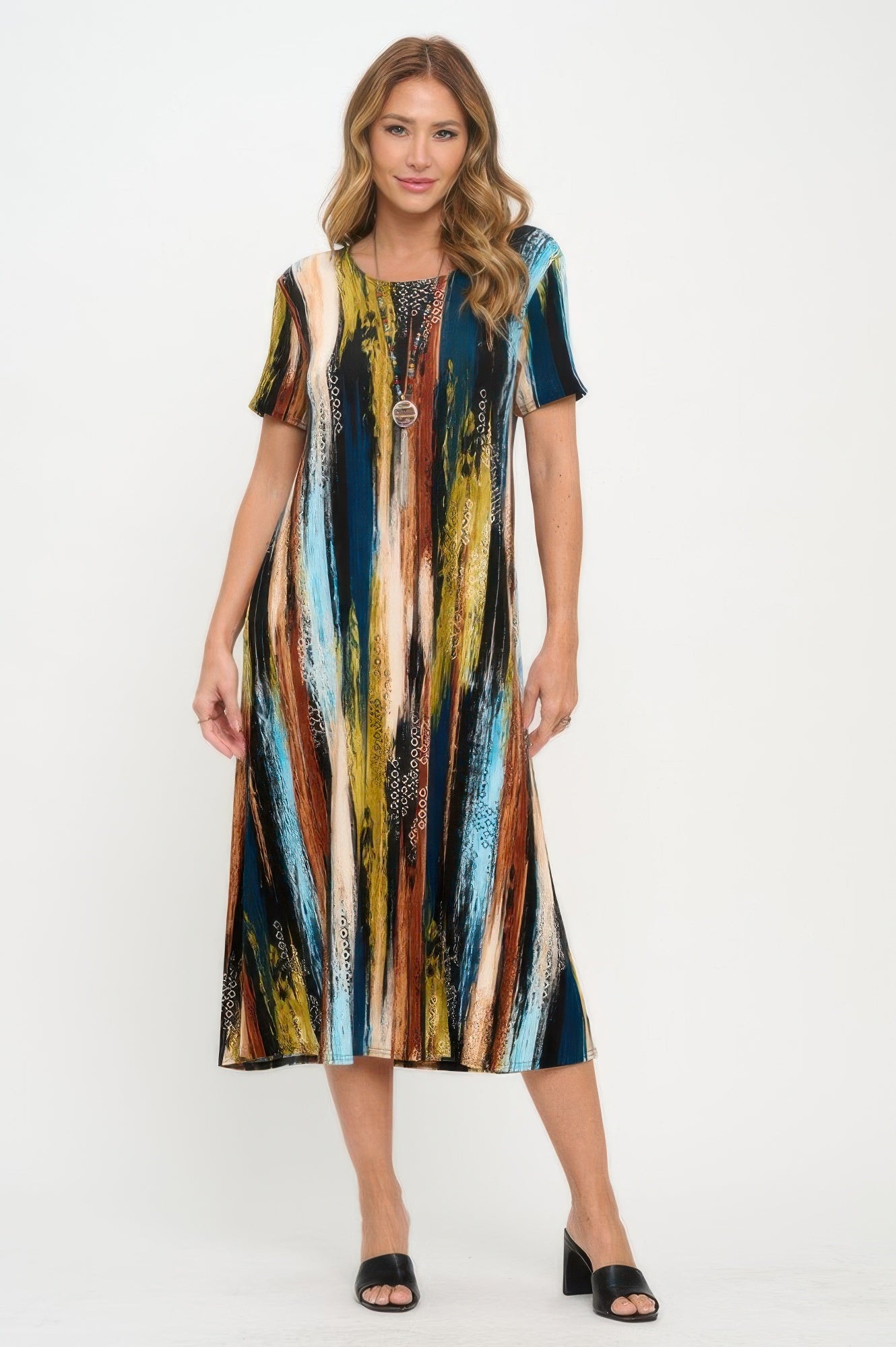 Plus Size Print Bns Long Dress - DressAffection