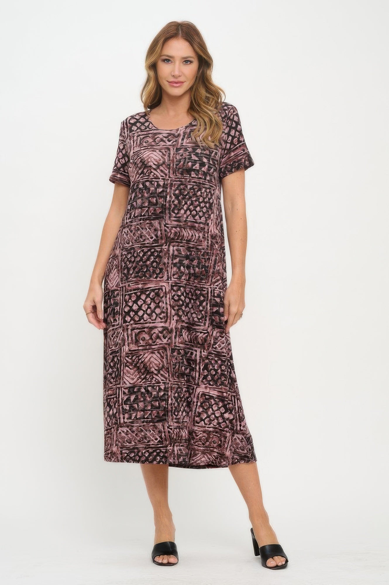 Plus Size Print Bns Long Dress - DressAffection