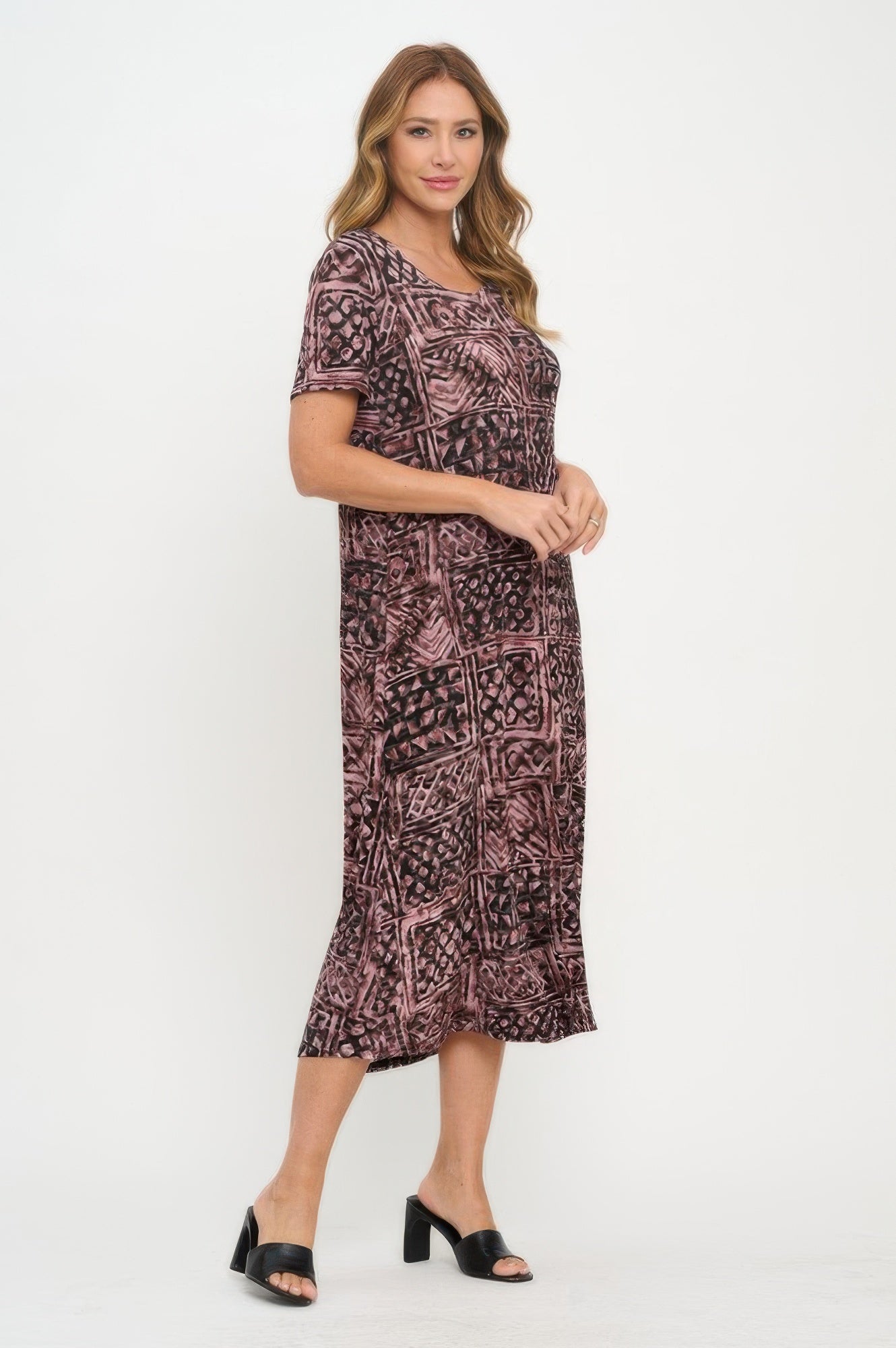 Plus Size Print Bns Long Dress - DressAffection