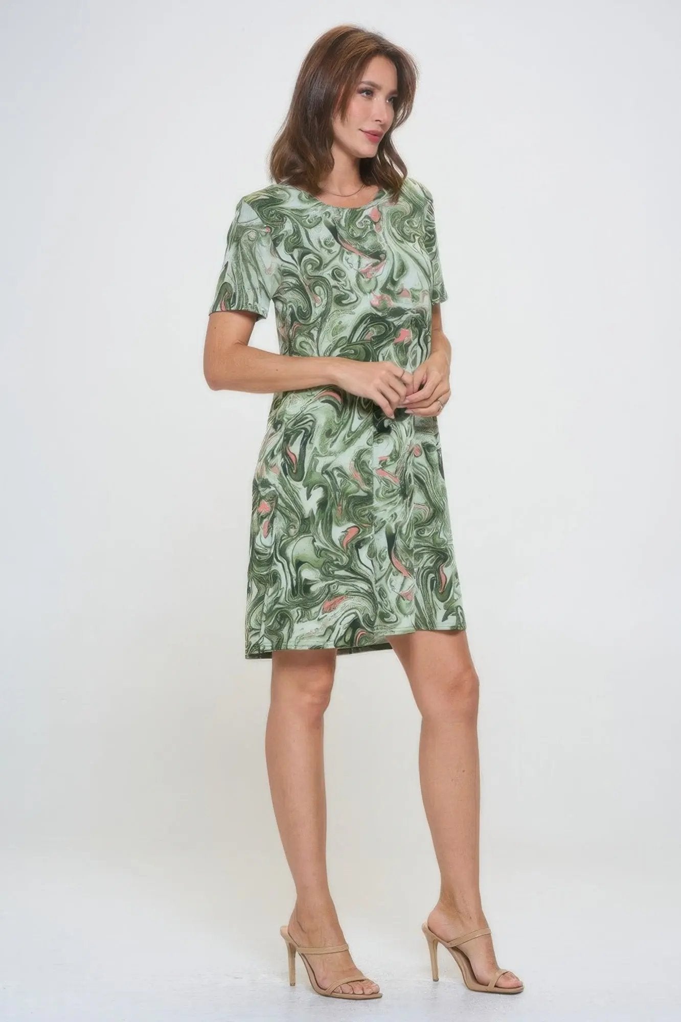 Plus Size Print Missy Dress Short Sleeve - DressAffection
