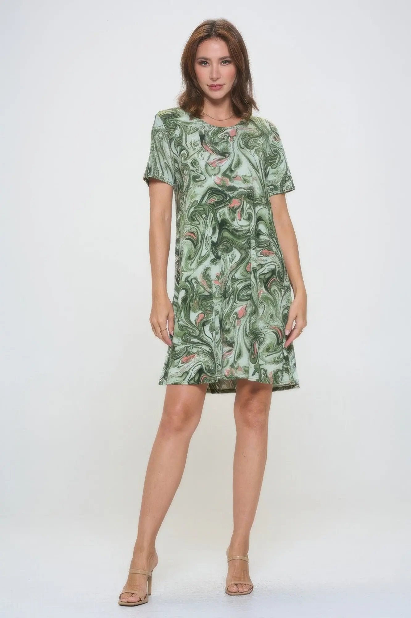 Plus Size Print Missy Dress Short Sleeve - DressAffection