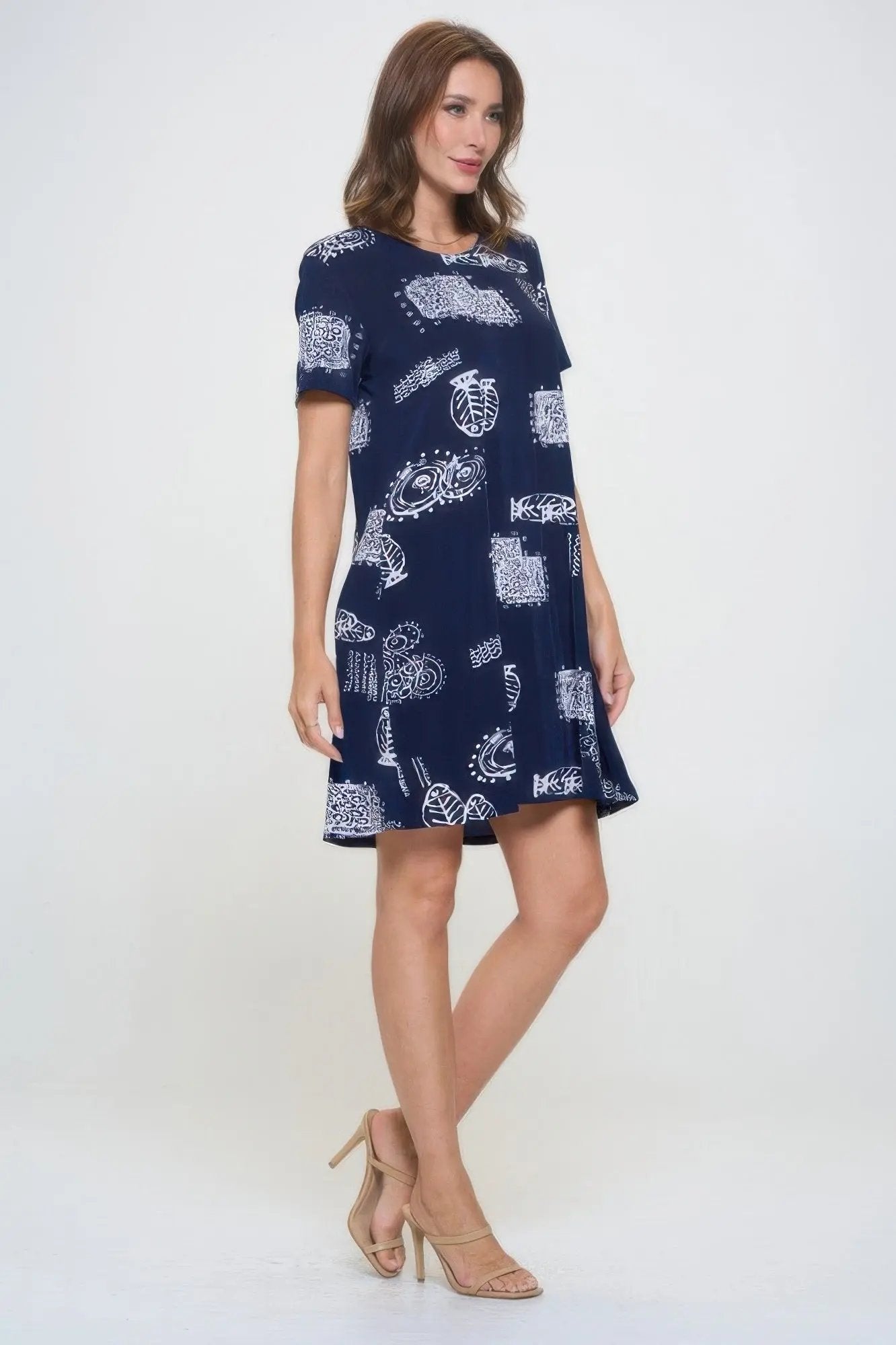Plus Size Print Missy Dress Short Sleeve - DressAffection