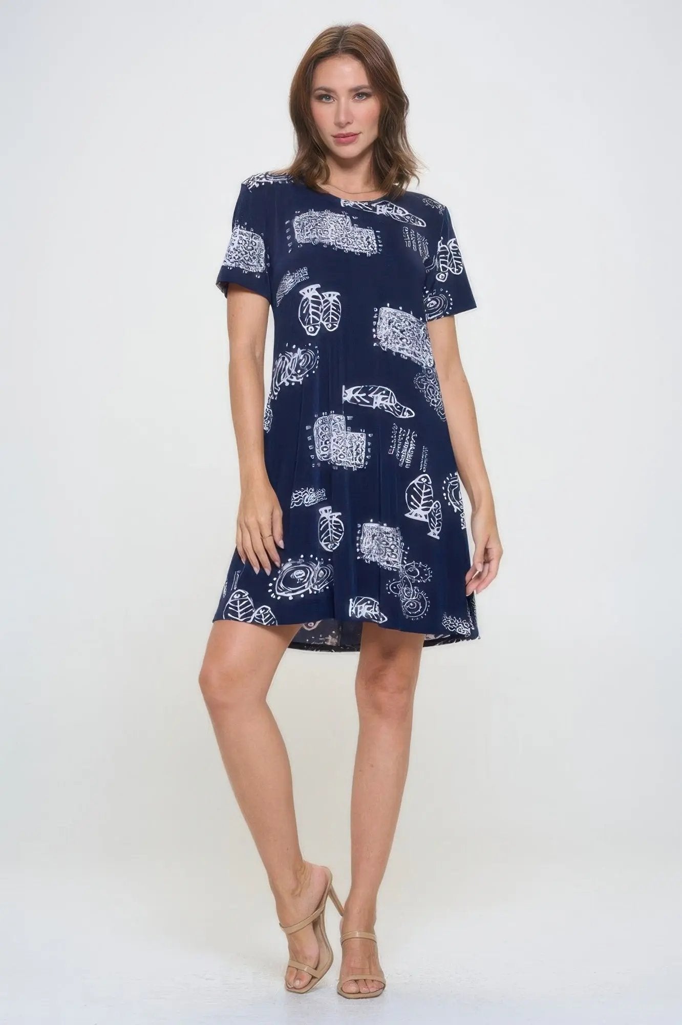 Plus Size Print Missy Dress Short Sleeve - DressAffection