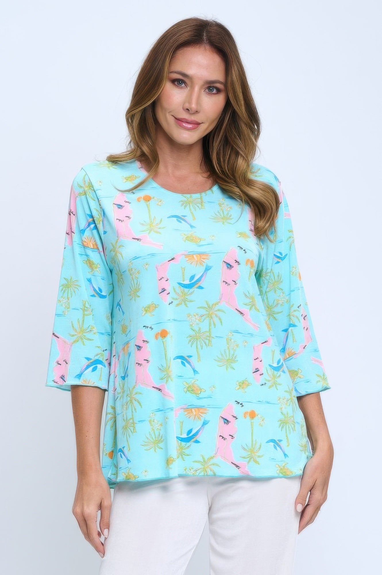 Plus Size Quarter Sleeve Merrow Top - DressAffection