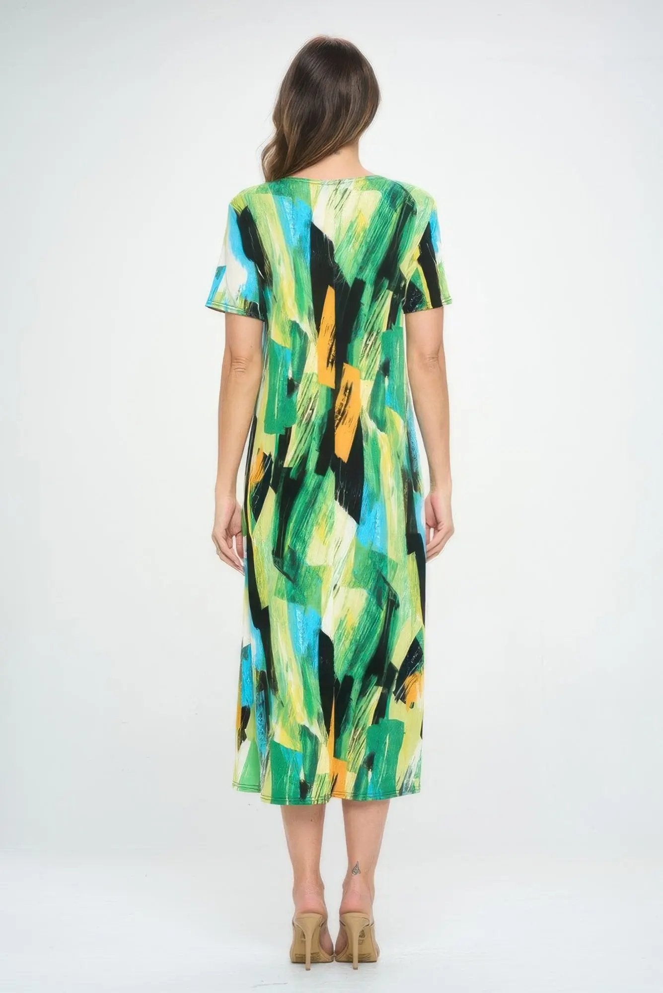 Plus Size Short Sleeve Bns Long Dress - DressAffection