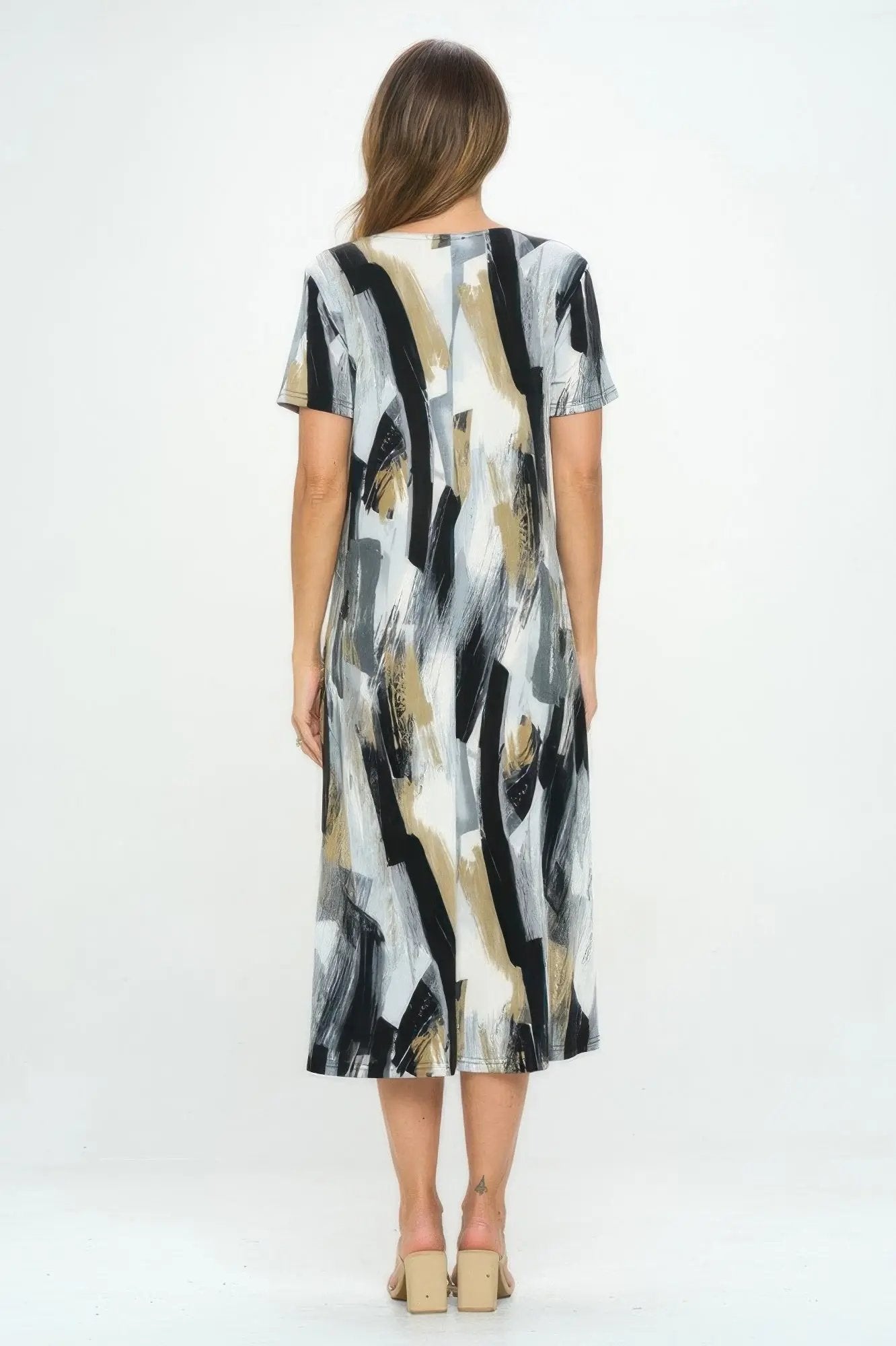 Plus Size Short Sleeve Bns Long Dress - DressAffection