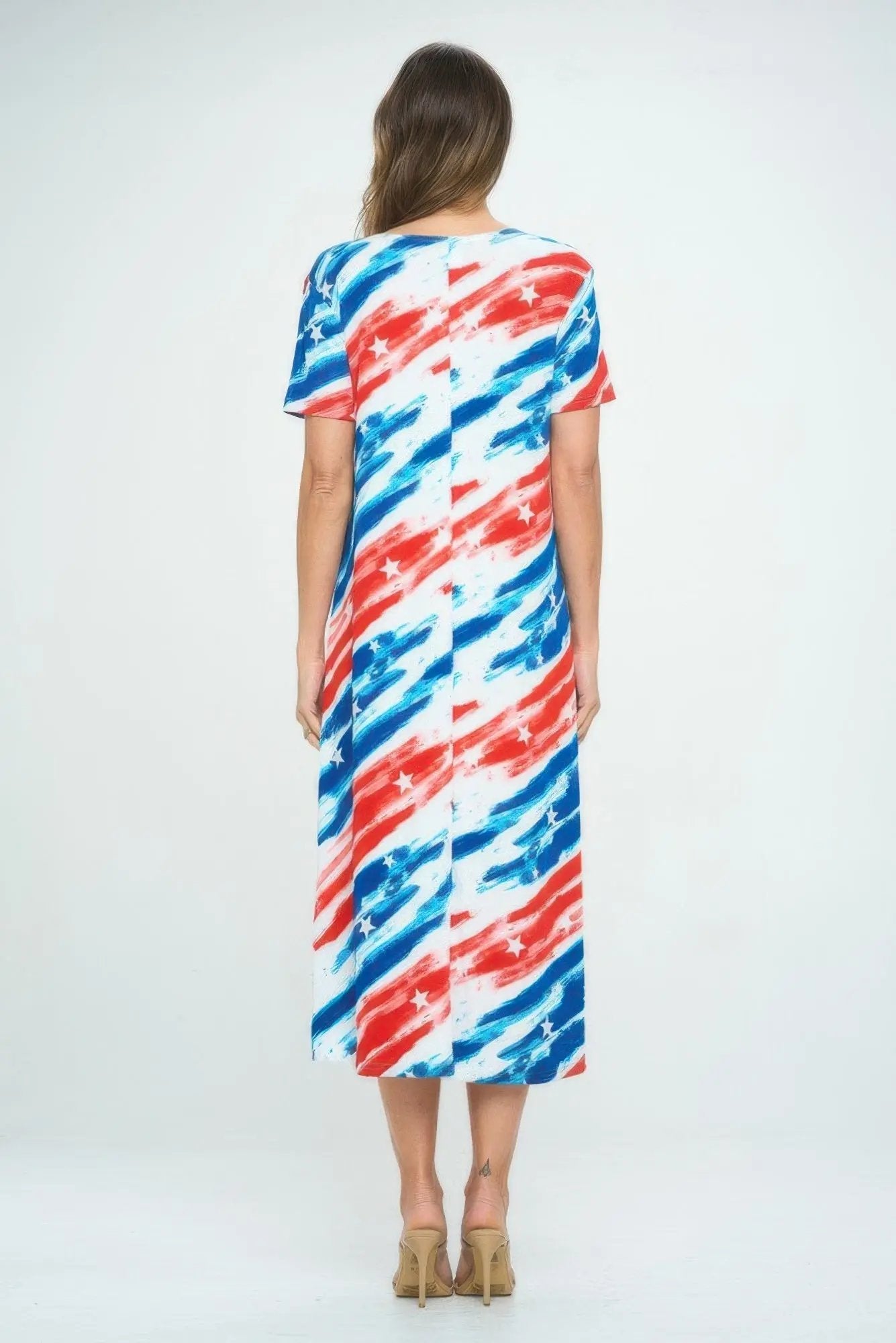 Plus Size Short Sleeve Bns Long Dress - DressAffection