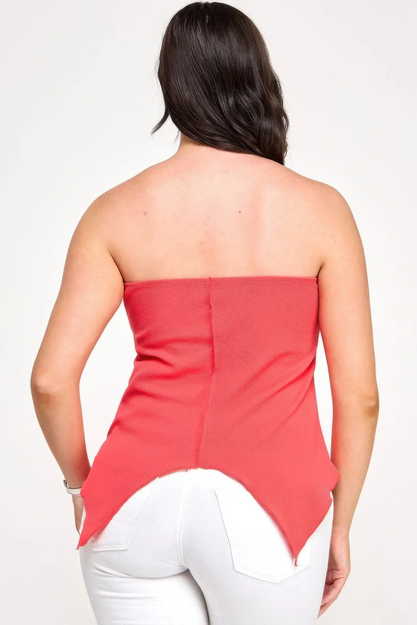 Plus Size Strapless O-ring Asymmetric Top - DressAffection