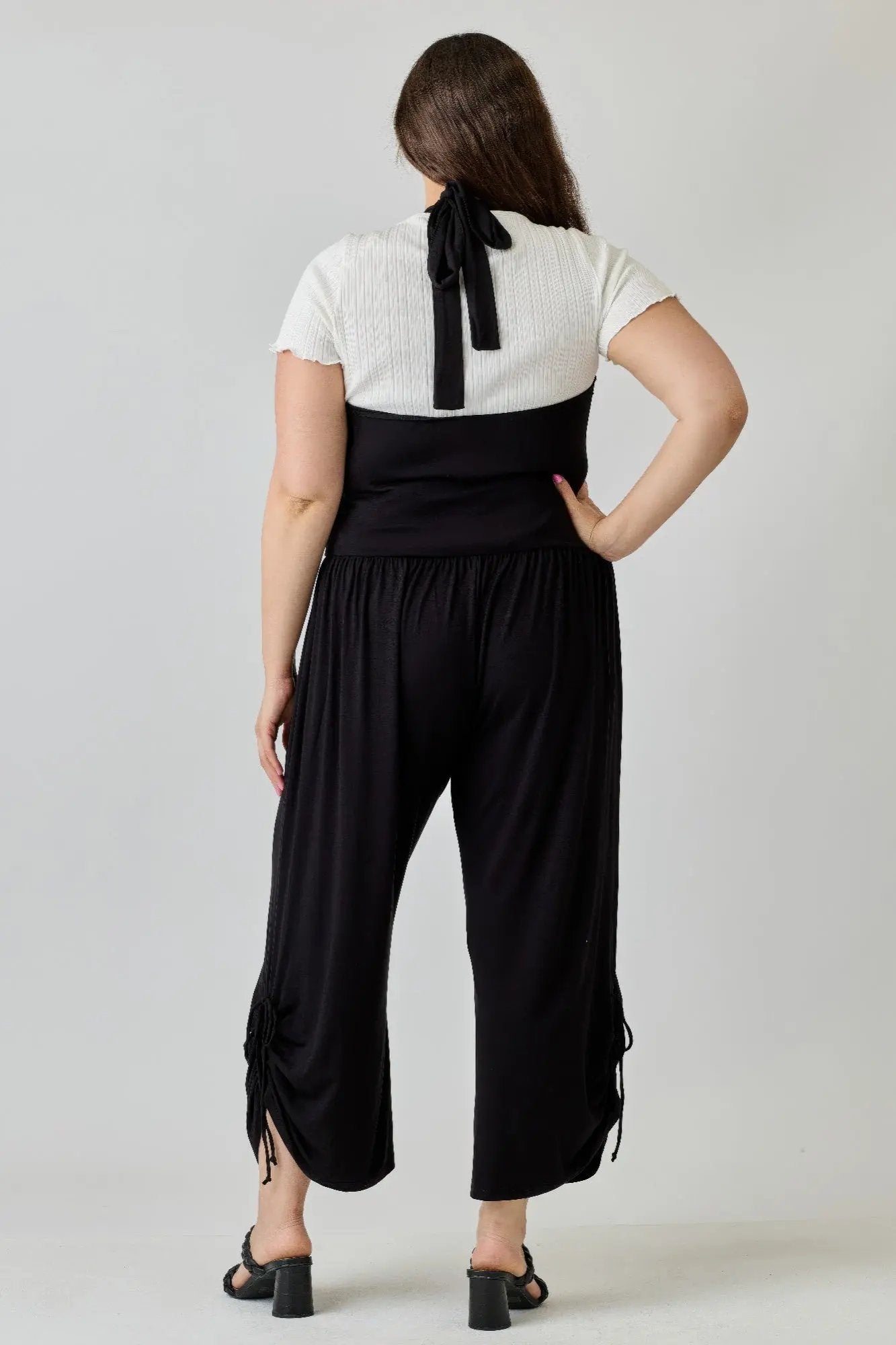 Plus Size Wide Leg Halter Style Jumpsuit - DressAffection