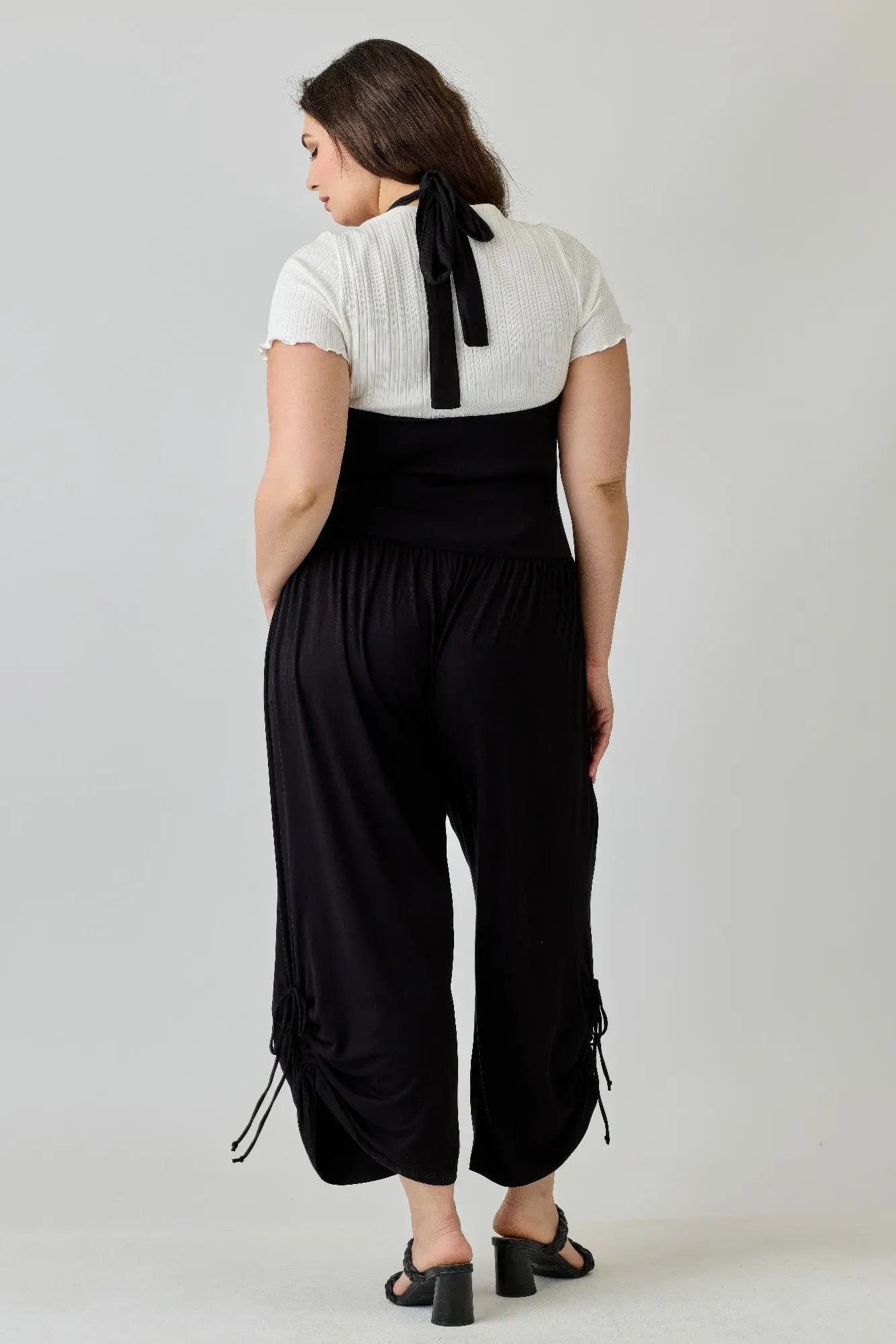 Plus Size Wide Leg Halter Style Jumpsuit - DressAffection