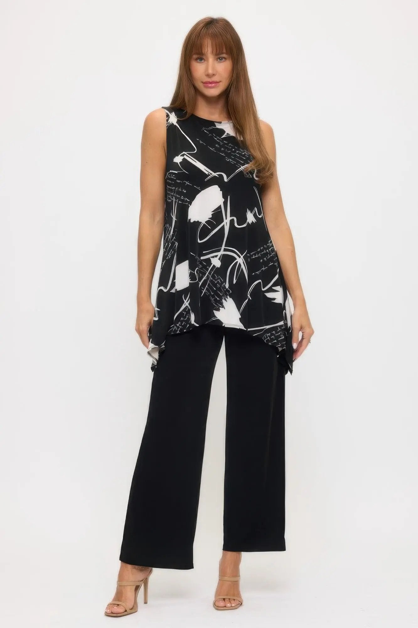 Plussize Bns Boat Neck Shark Bite Tank Tunic - DressAffection