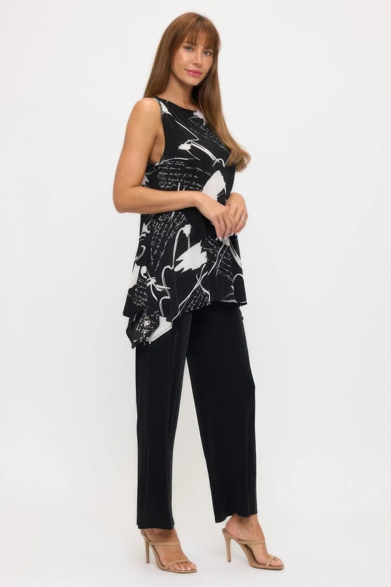 Plussize Bns Boat Neck Shark Bite Tank Tunic - DressAffection