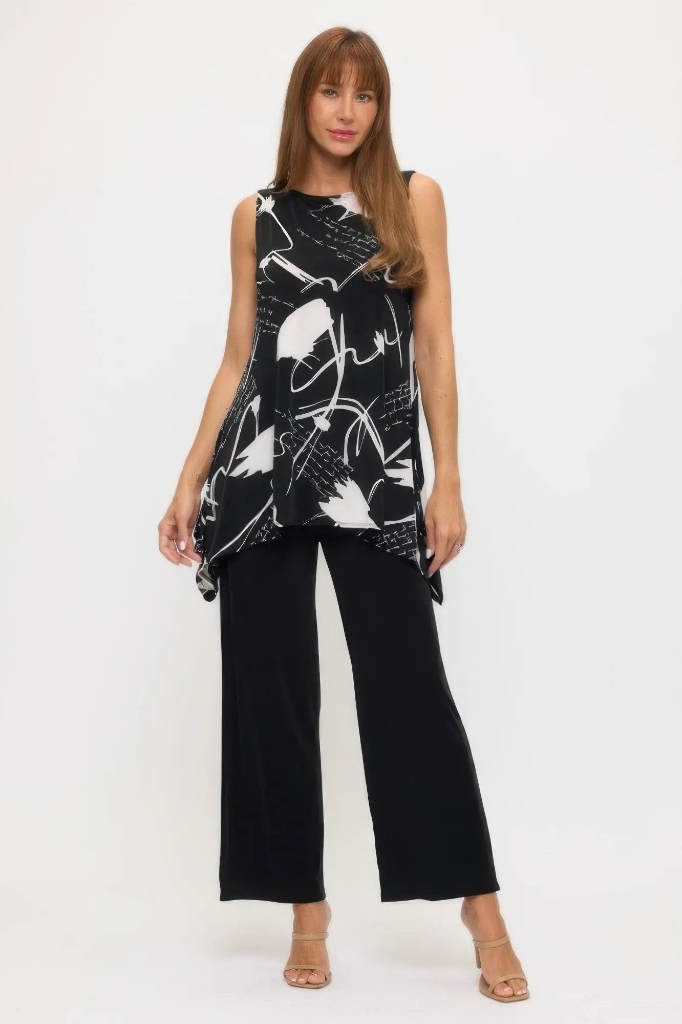 Plussize Bns Boat Neck Shark Bite Tank Tunic - DressAffection