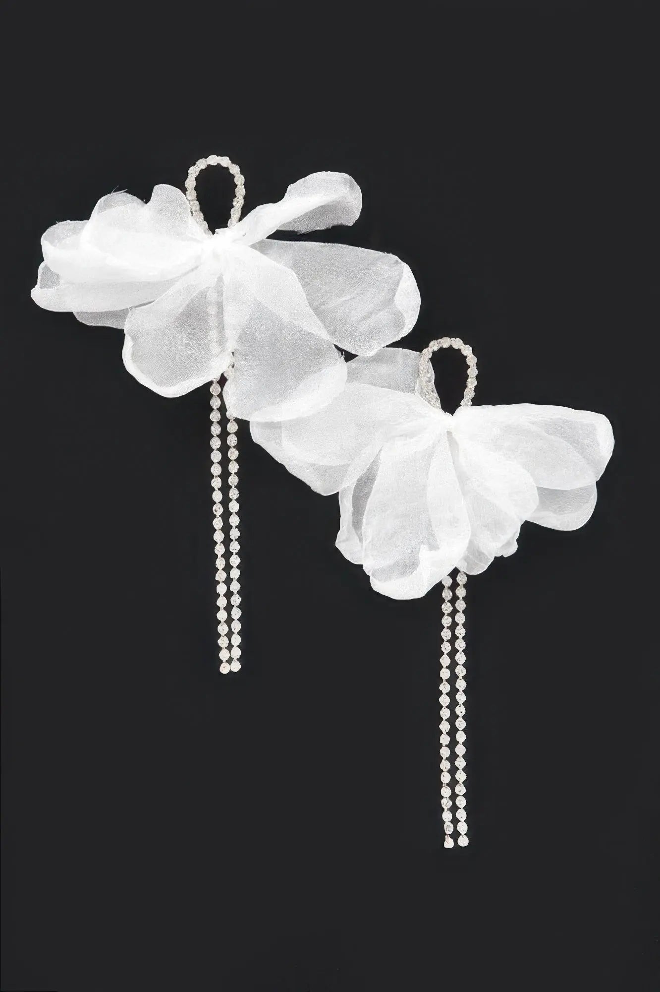 Polyester Flower Rhinestone Earring - DressAffection