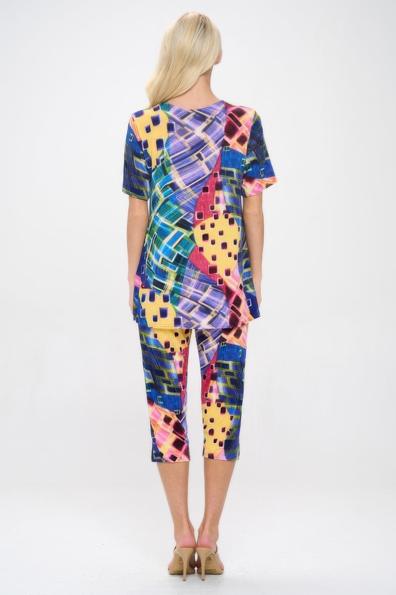 Print Bns Capri Pants Set - DressAffection