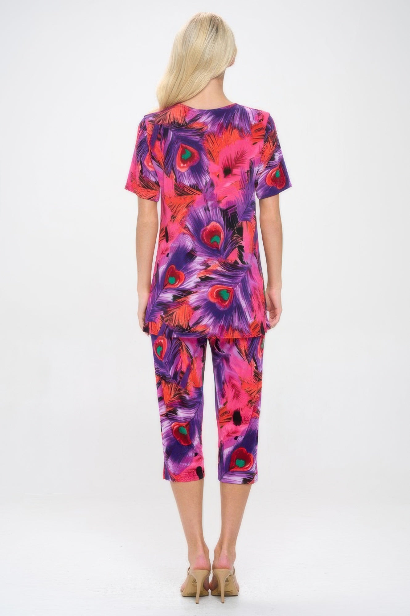 Print Bns Capri Pants Set - DressAffection