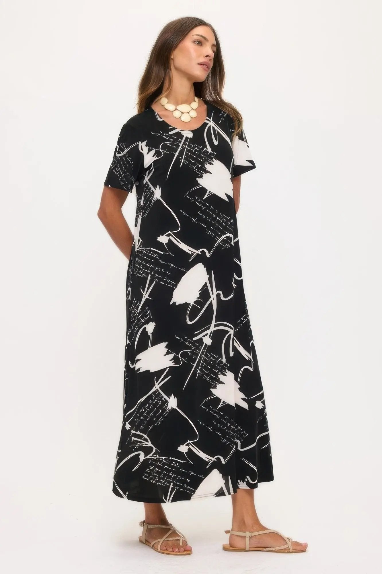 Print Bns Long Dress - DressAffection