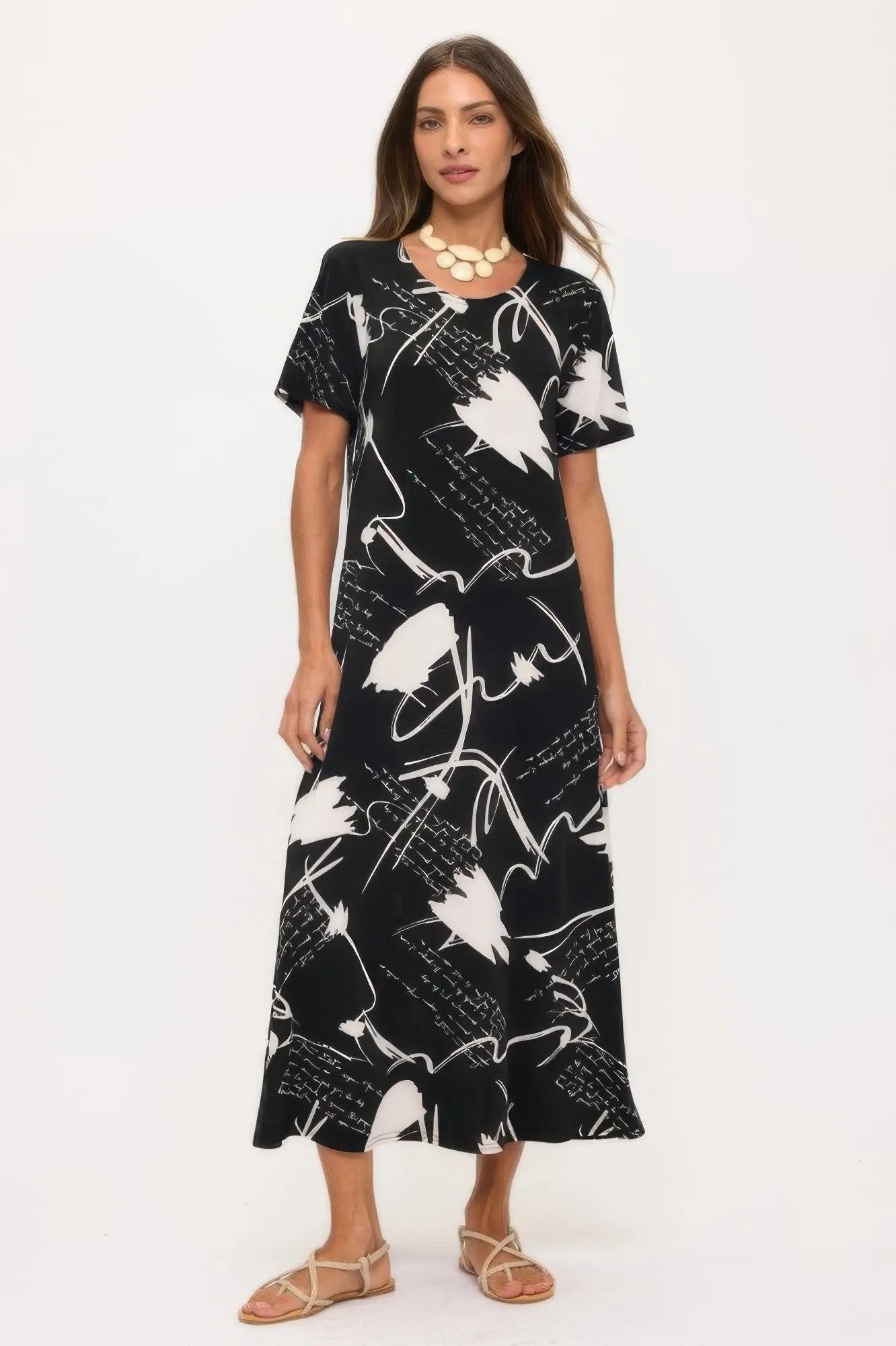 Print Bns Long Dress - DressAffection