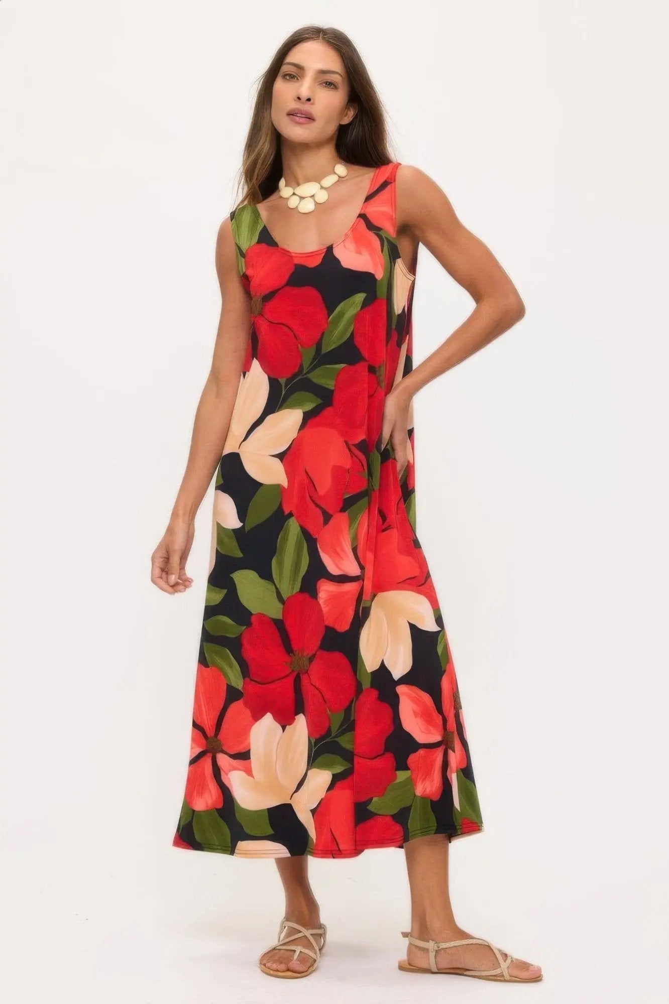 Print Bns Tank Long Dress - DressAffection
