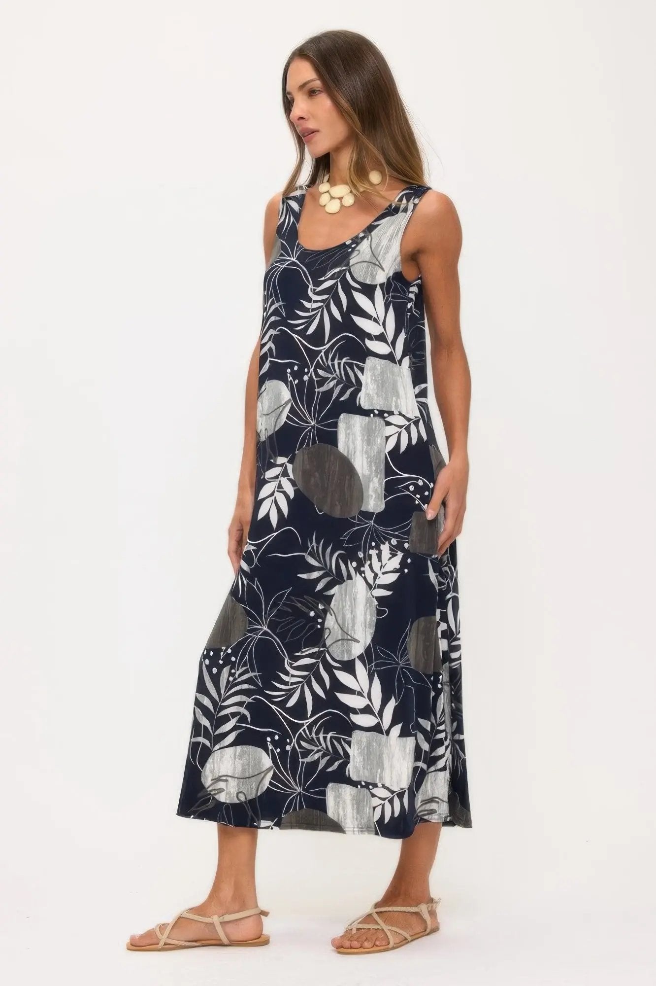 Print Bns Tank Long Dress - DressAffection