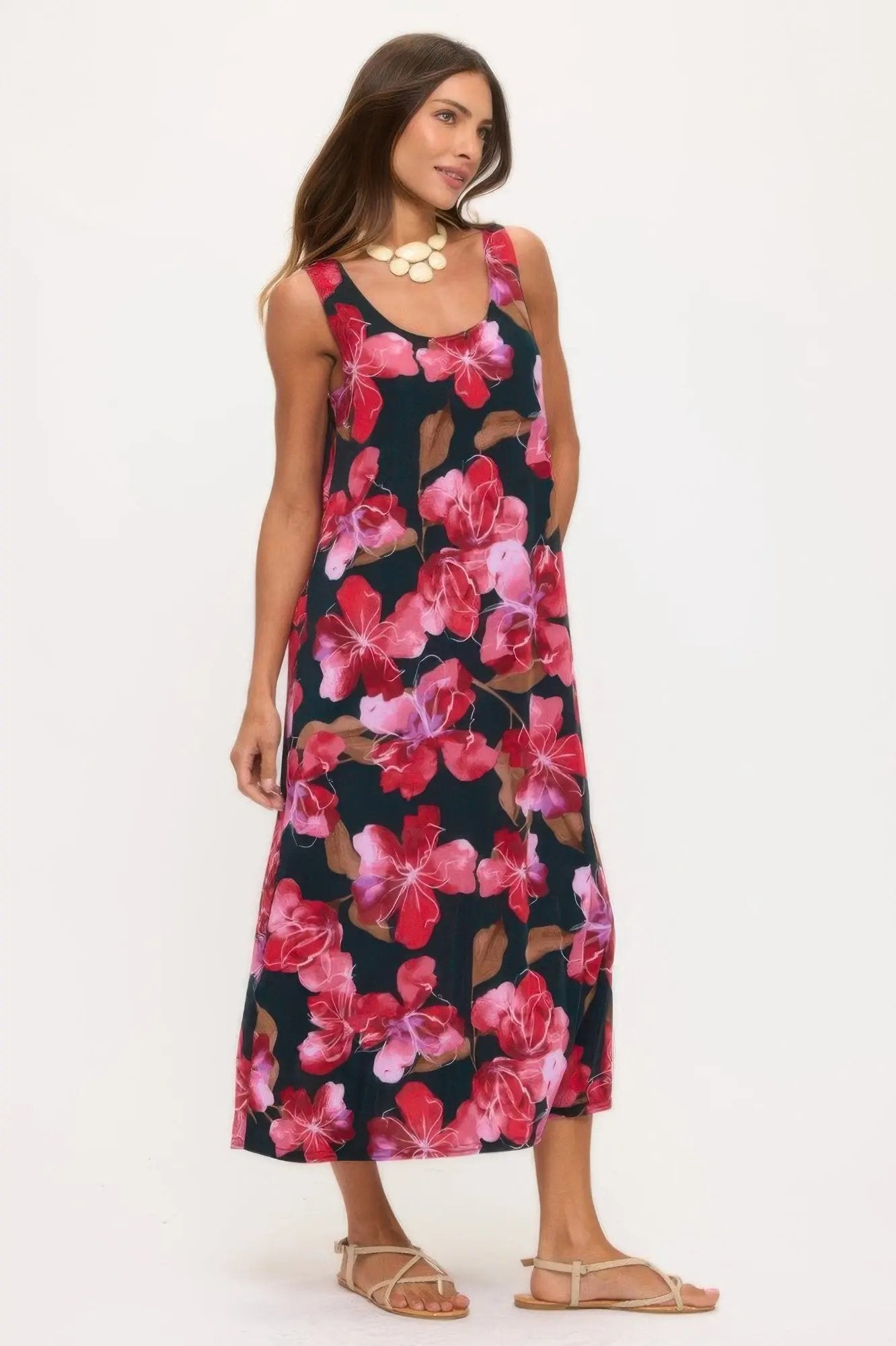 Print Bns Tank Long Dress - DressAffection