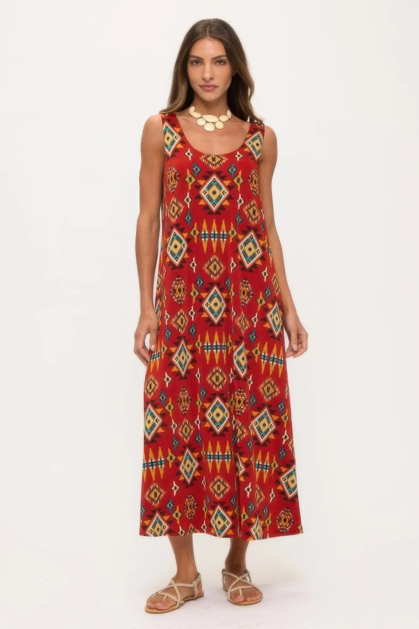 Print Bns Tank Long Dress - DressAffection