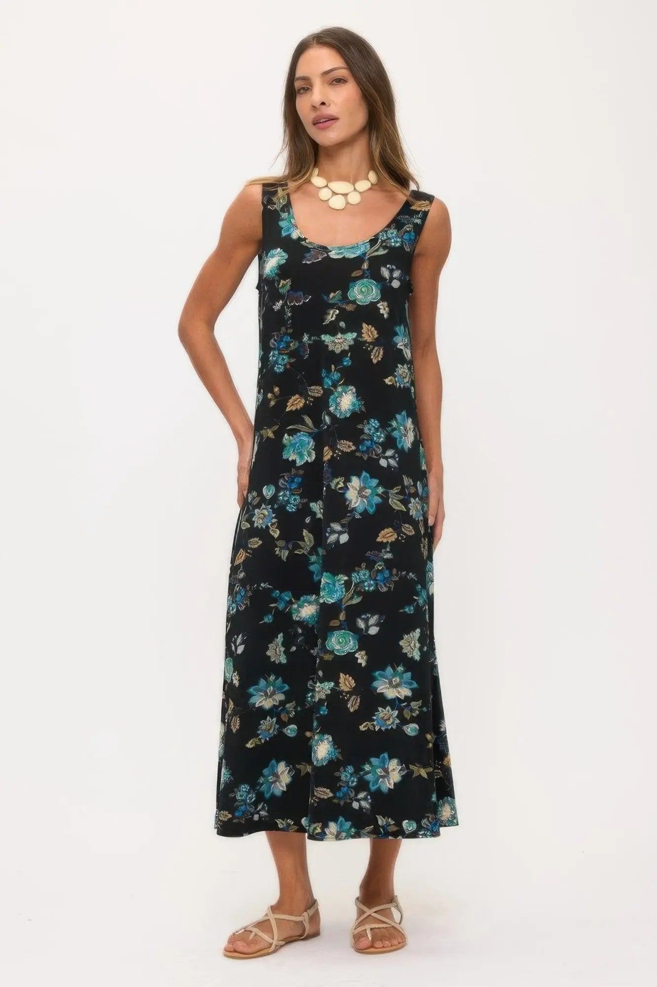 Print Bns Tank Long Dress - DressAffection