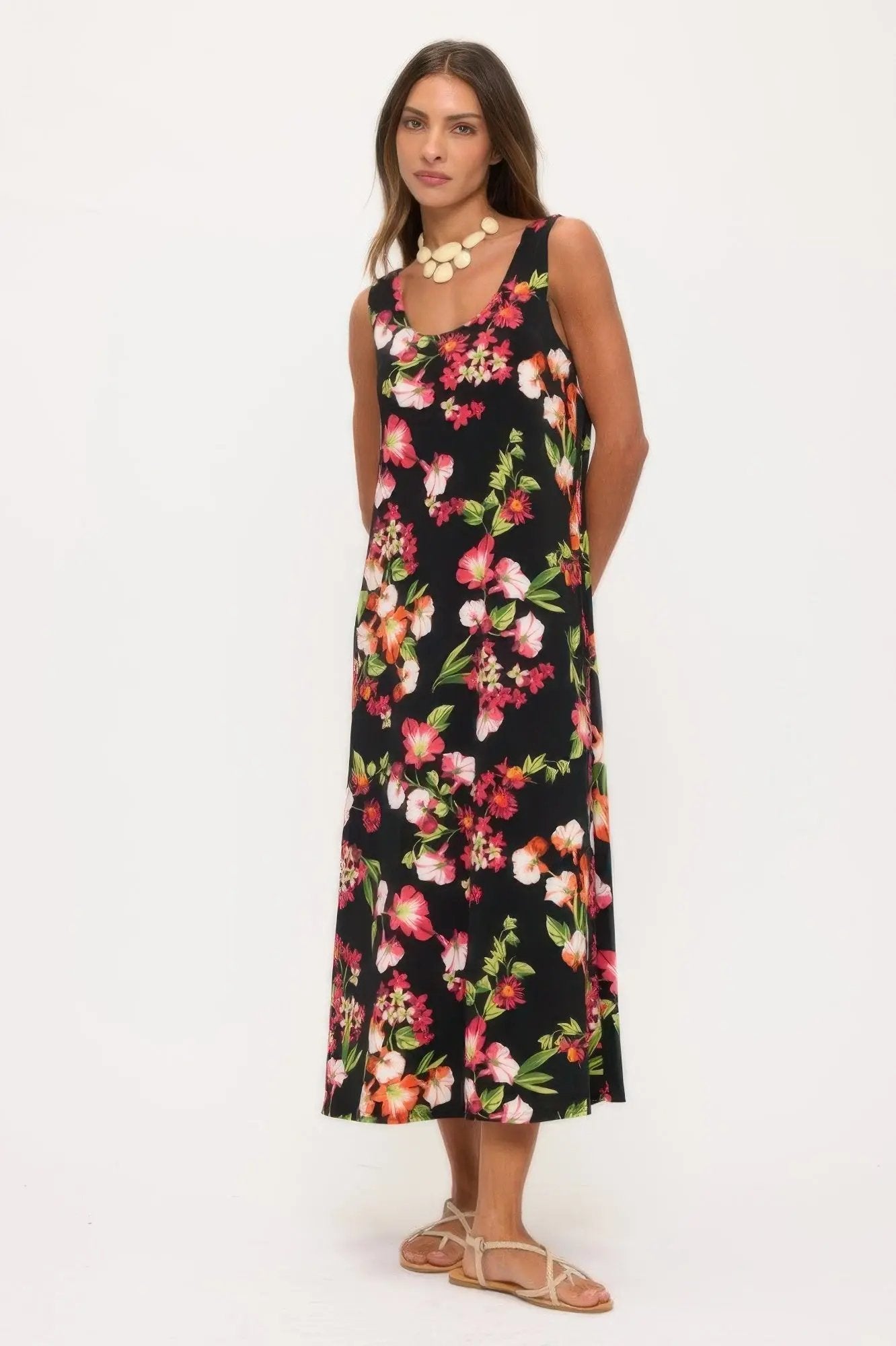 Print Bns Tank Long Dress - DressAffection
