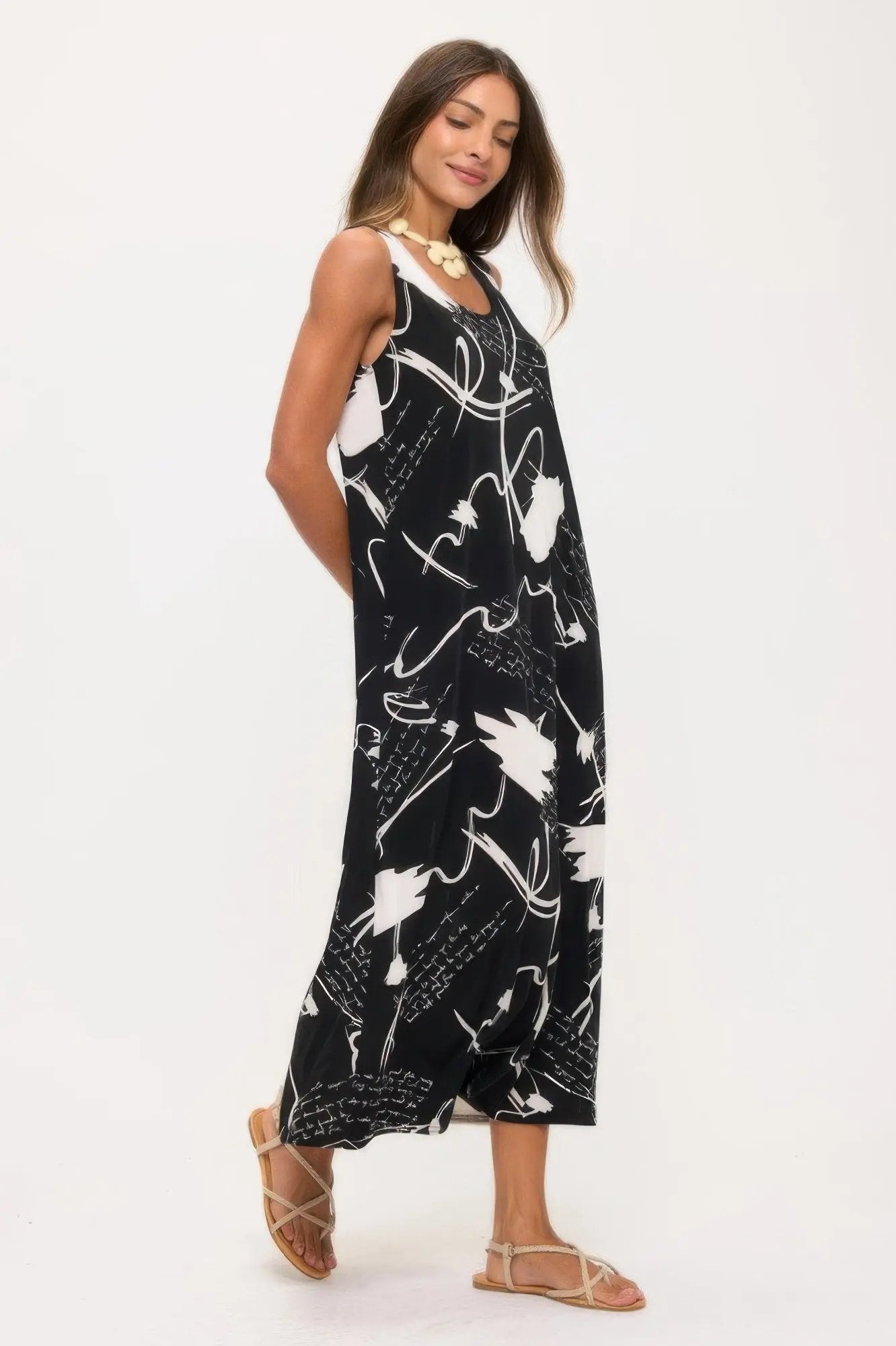 Print Bns Tank Long Dress - DressAffection
