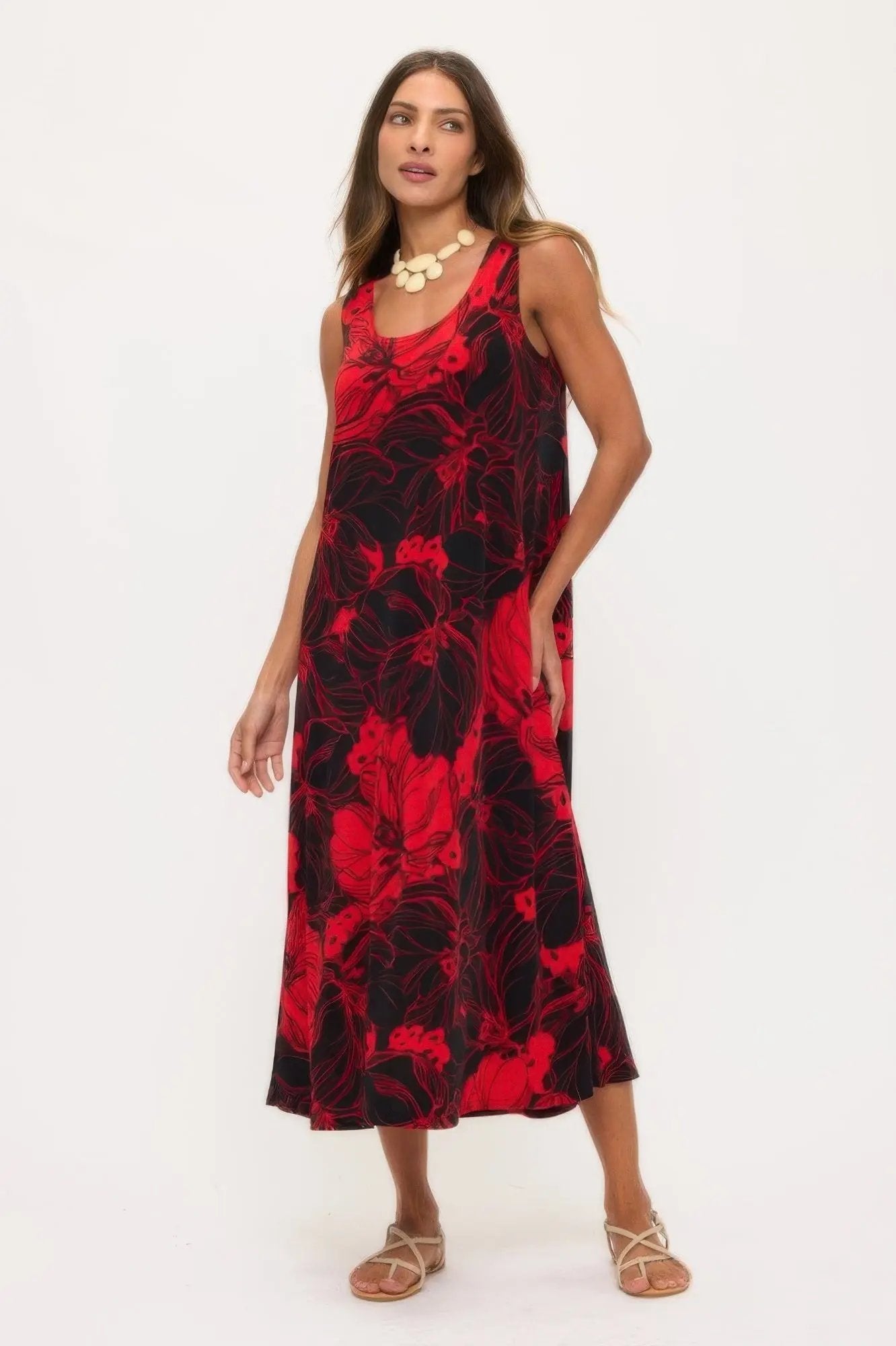 Print Bns Tank Long Dress - DressAffection