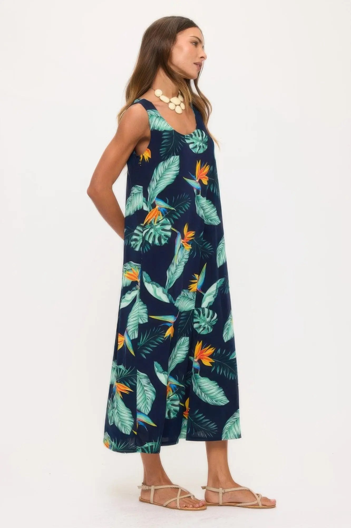 Print Bns Tank Long Dress - DressAffection